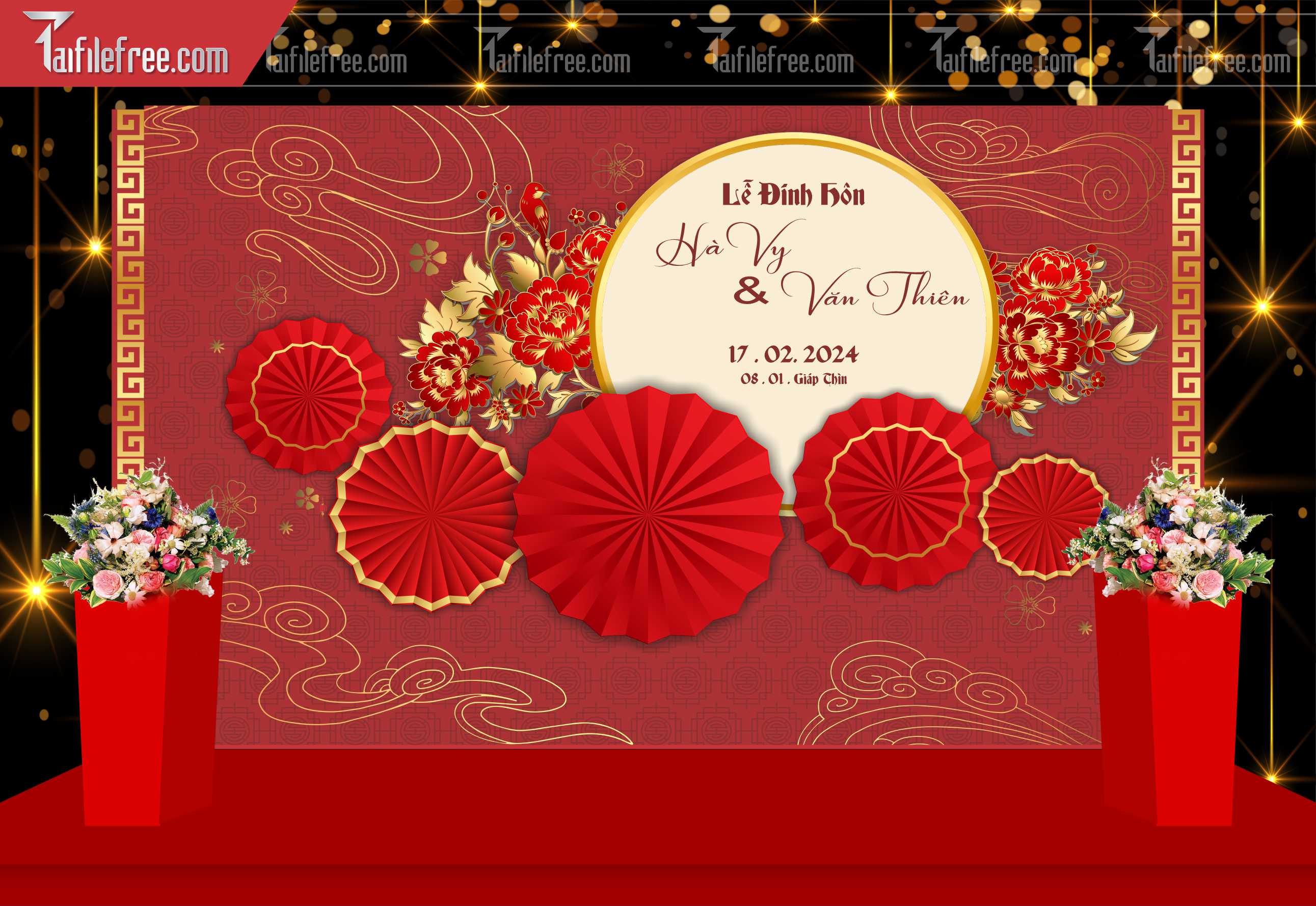 Mẫu Trang Trí Backdrop Đám Cưới Đẹp PDC55