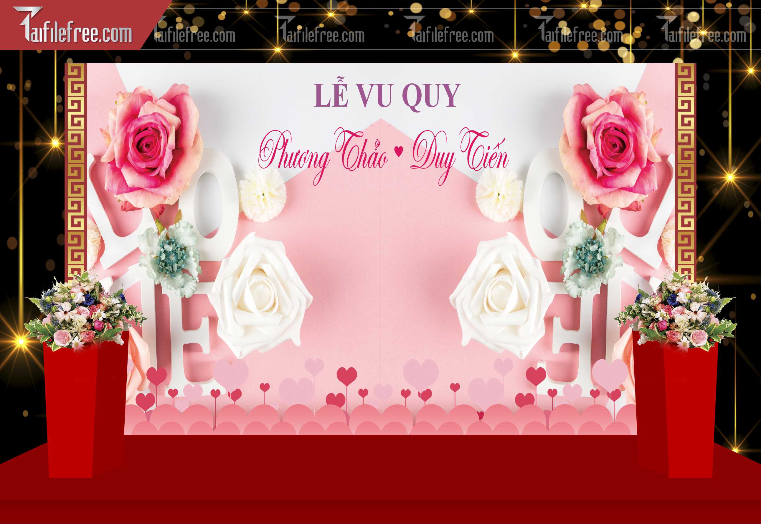 Mẫu Trang Trí Backdrop Đám Cưới Đẹp PDC58