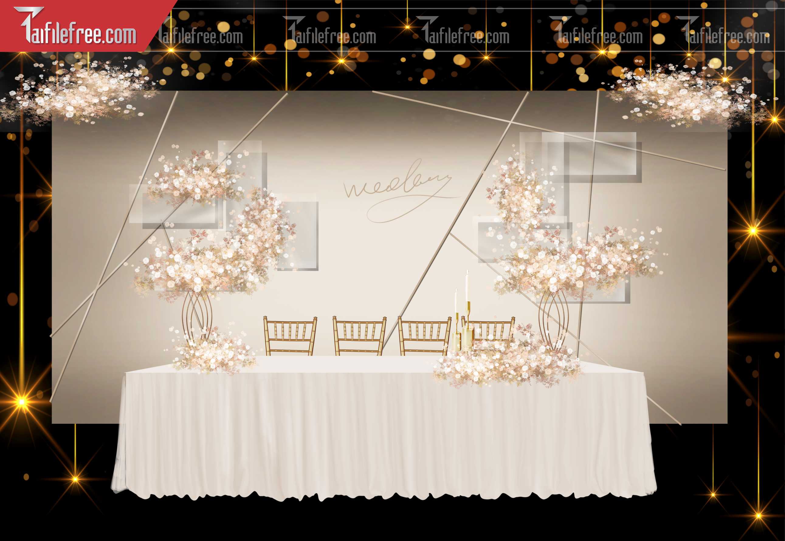 Mẫu Trang Trí Backdrop Đám Cưới Đẹp PDC60