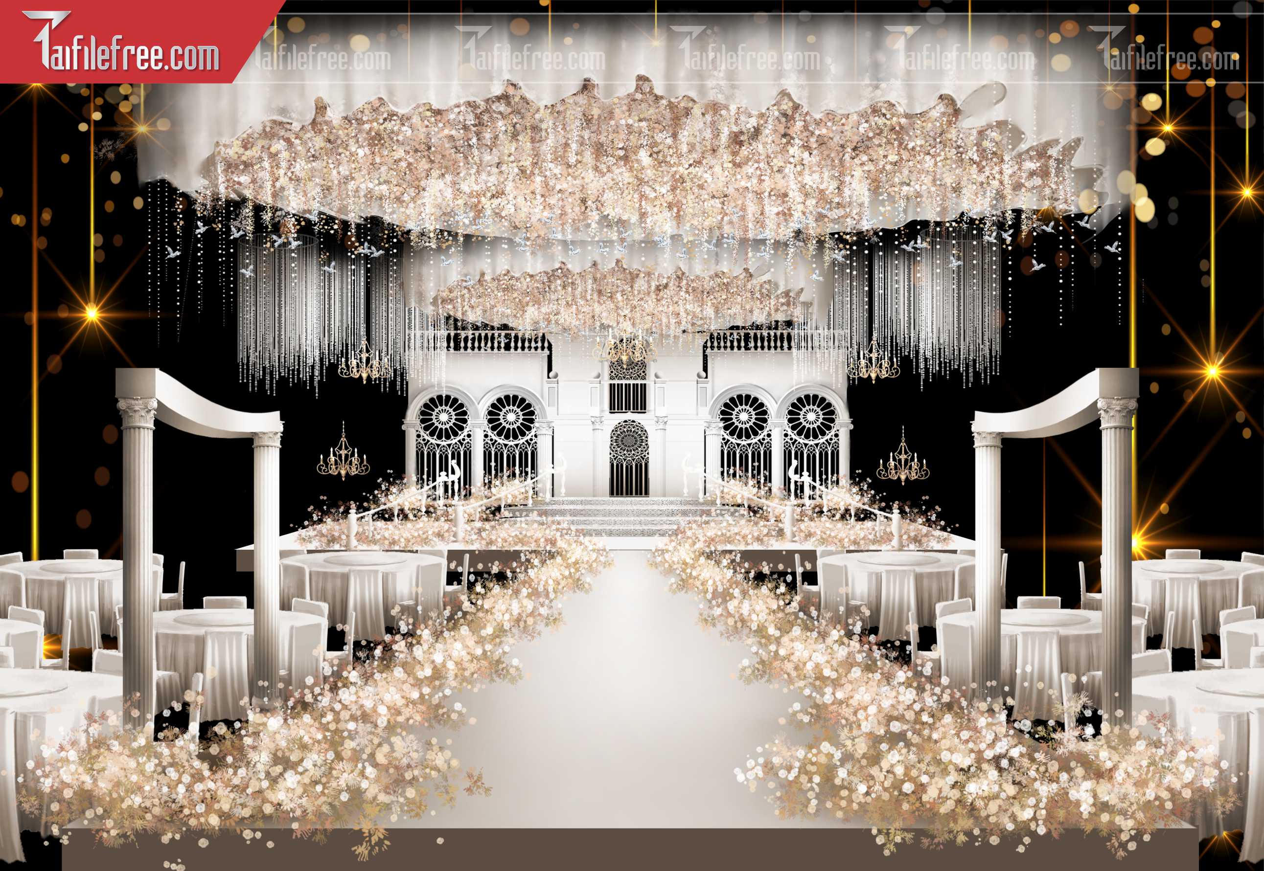 Mẫu Trang Trí Backdrop Đám Cưới Đẹp PDC61