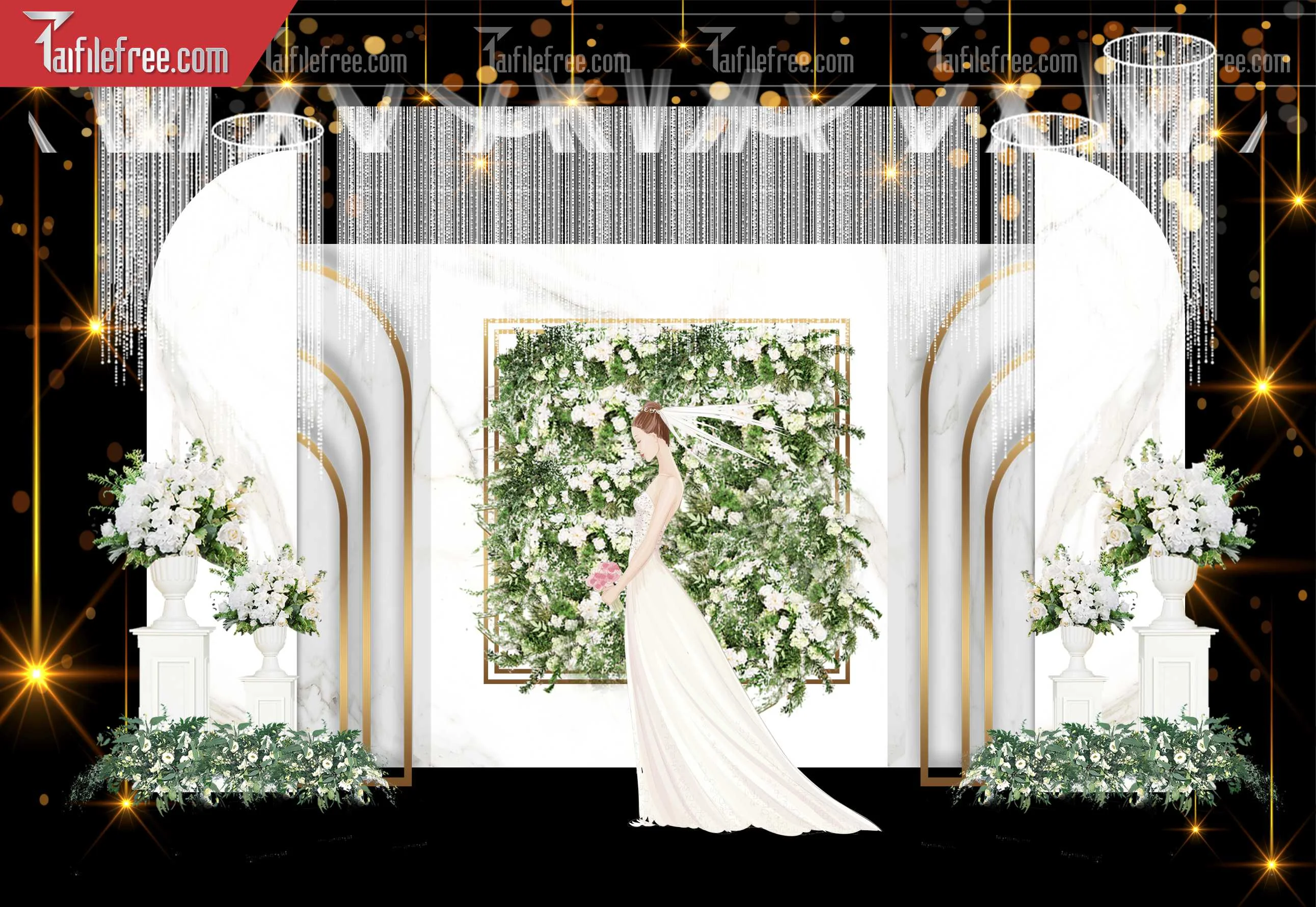 Mẫu Trang Trí Backdrop Đám Cưới Đẹp PDC69