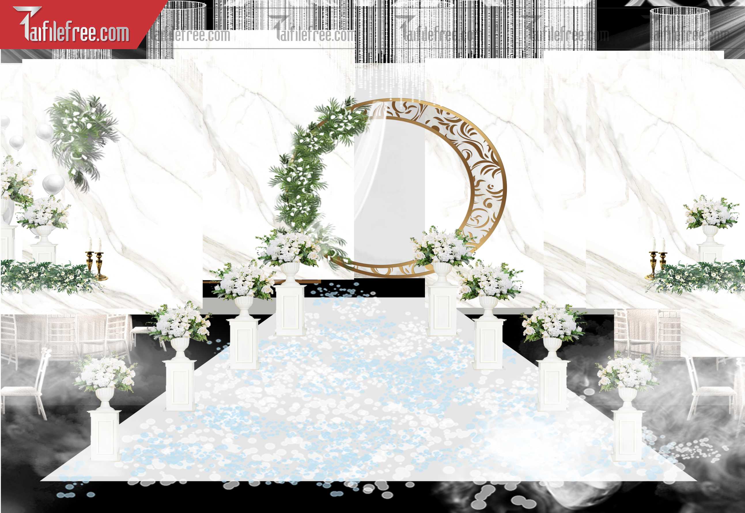 Mẫu Trang Trí Backdrop Đám Cưới Đẹp PDC70