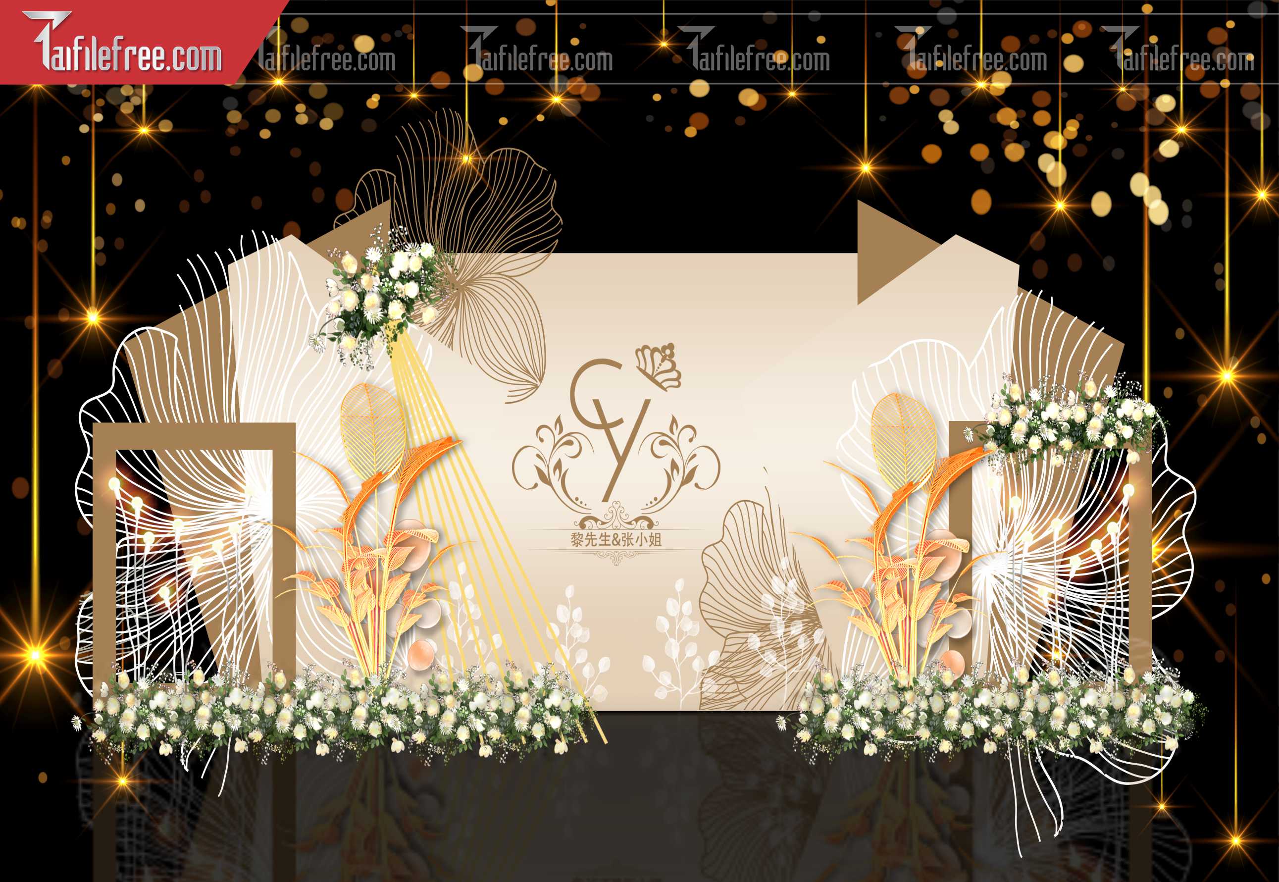 Mẫu Trang Trí Backdrop Đám Cưới Đẹp PDC71