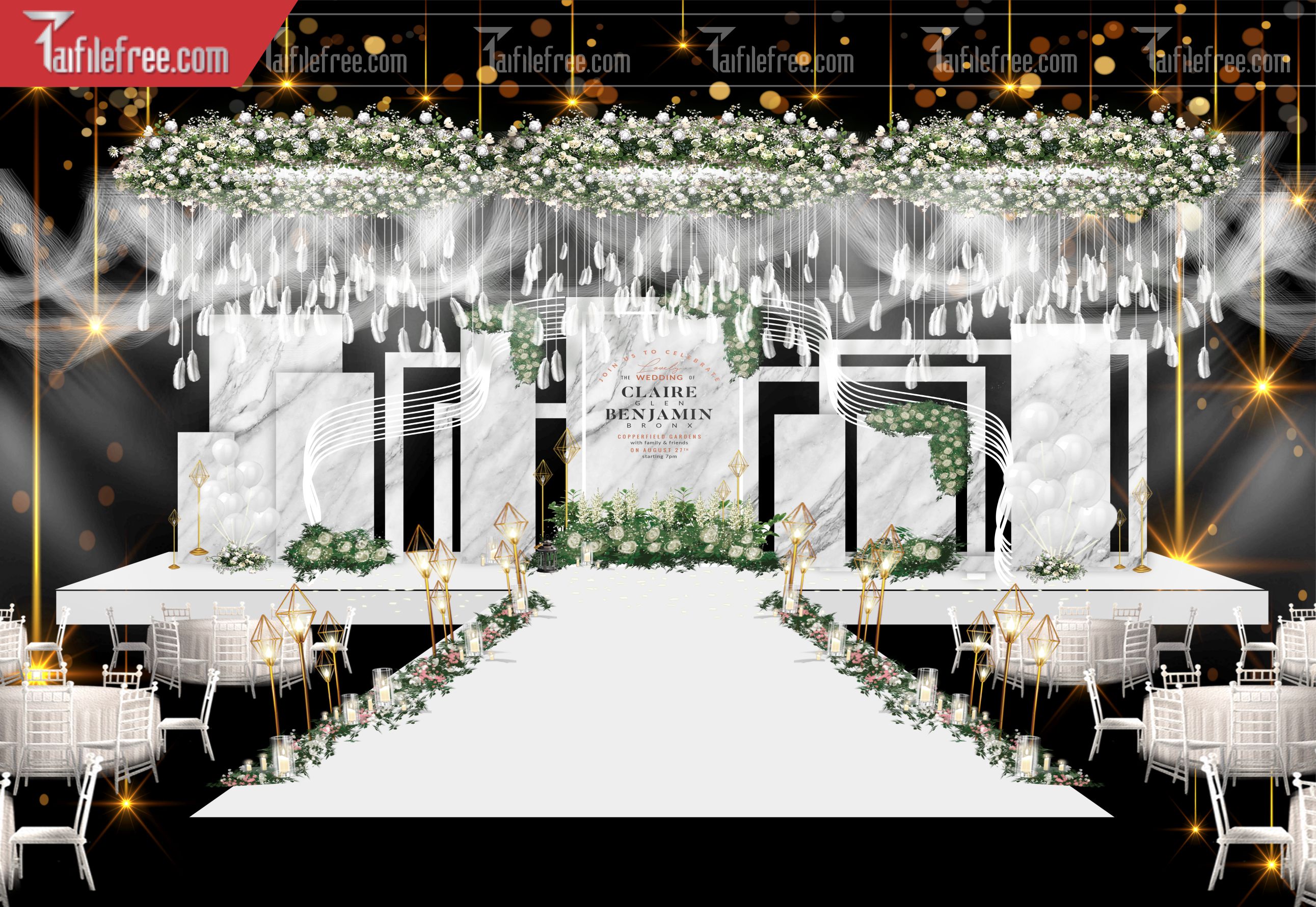 Mẫu Trang Trí Backdrop Đám Cưới Đẹp PDC73
