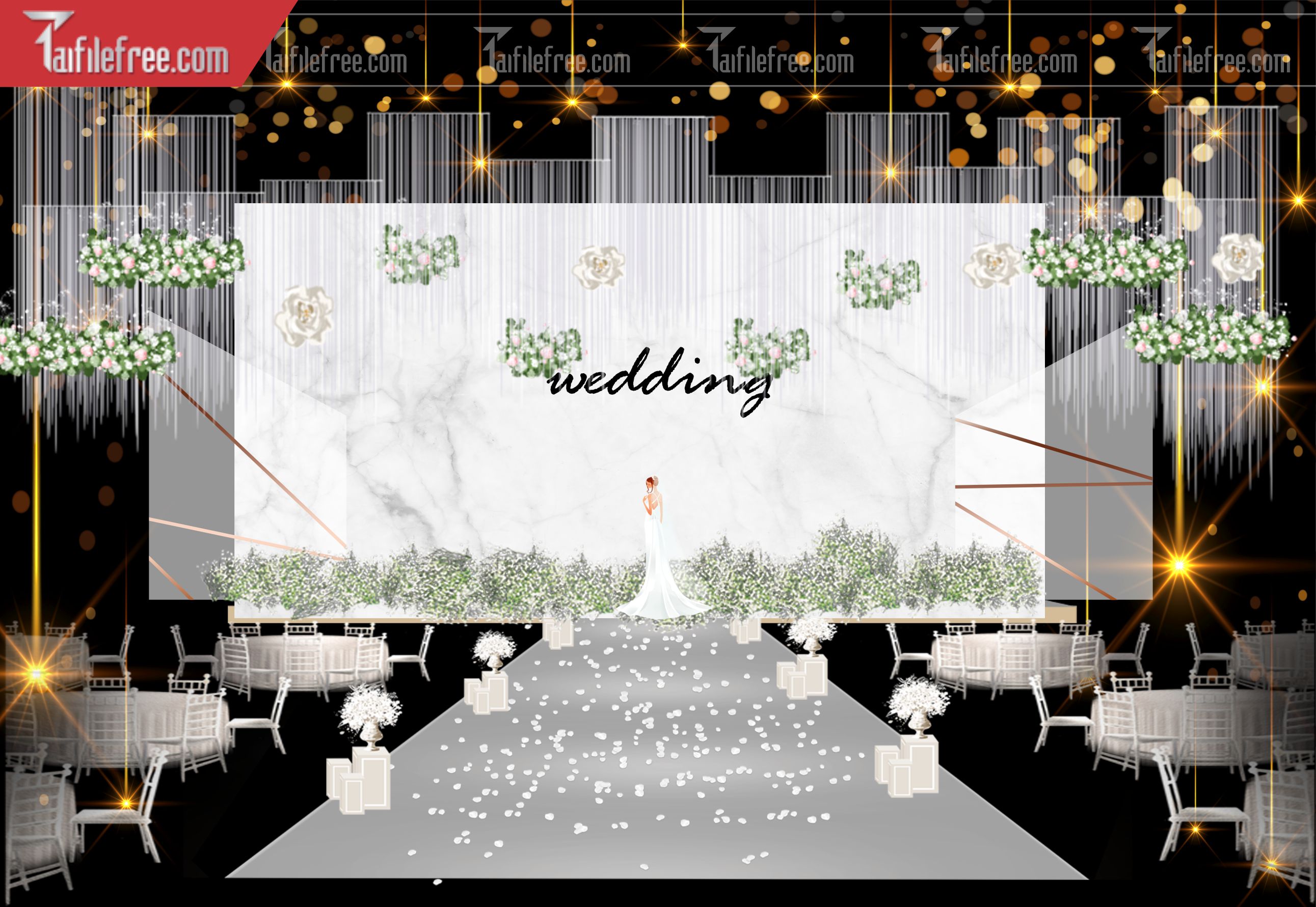 Mẫu Trang Trí Backdrop Đám Cưới Đẹp PDC76