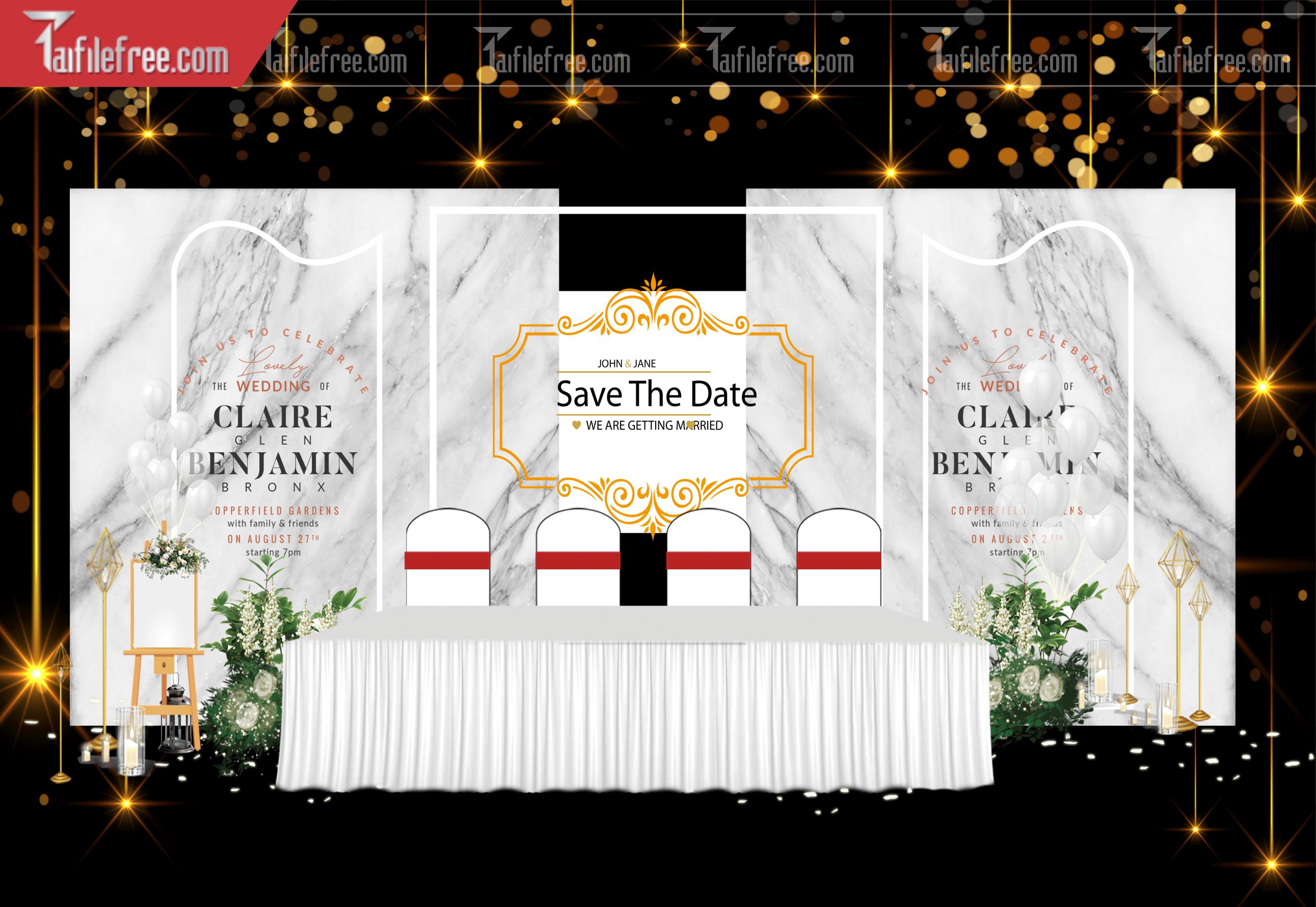 Mẫu Trang Trí Backdrop Đám Cưới Đẹp PDC77