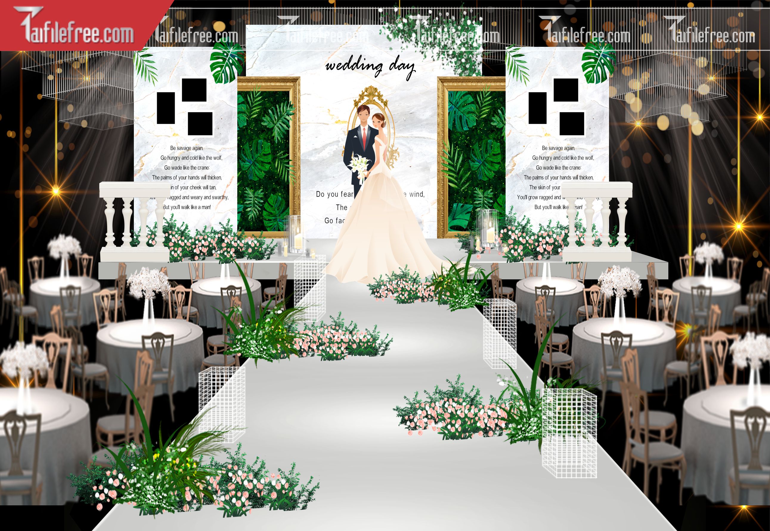 Mẫu Trang Trí Backdrop Đám Cưới Đẹp PDC79