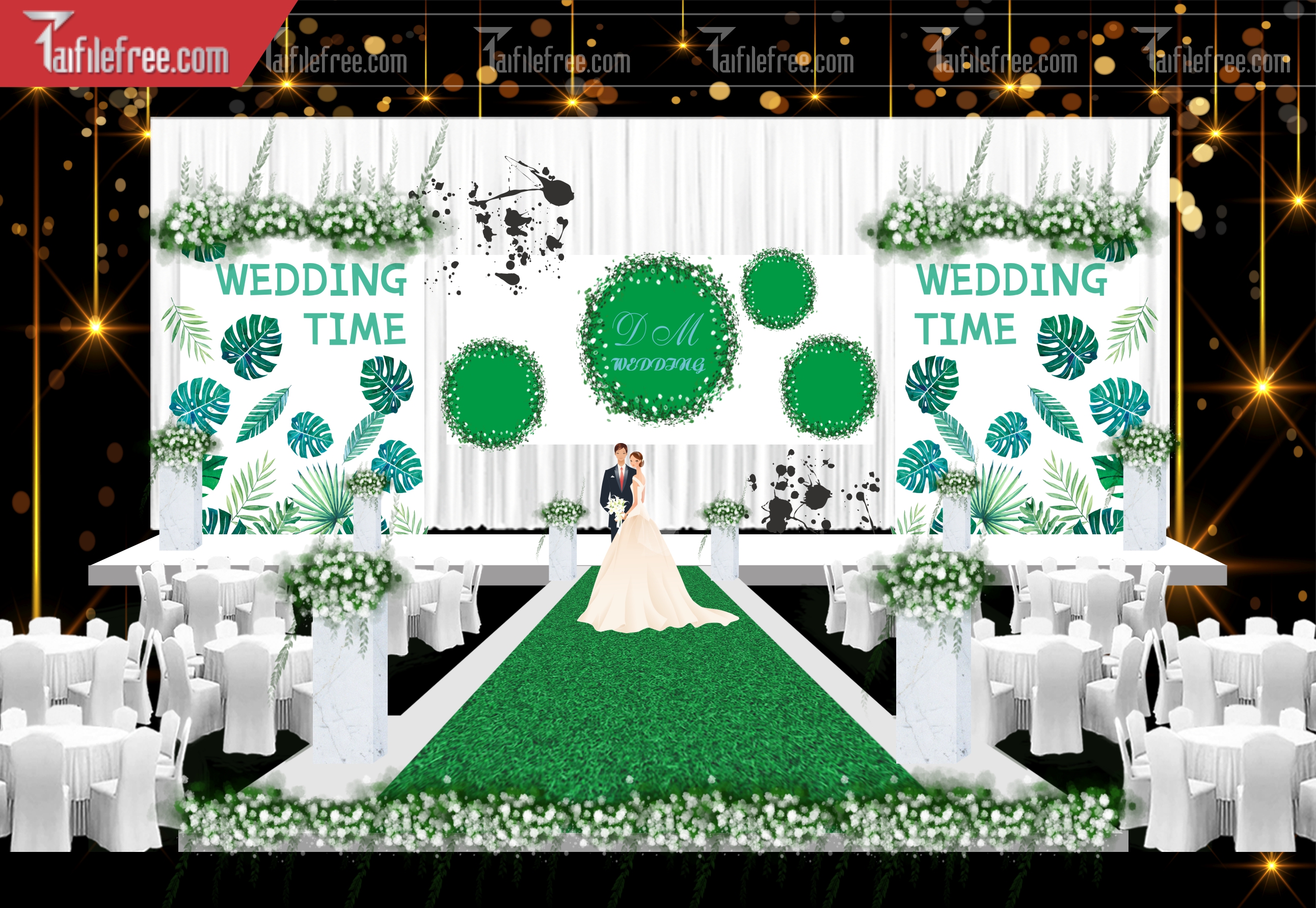 Mẫu Trang Trí Backdrop Đám Cưới Đẹp PDC85
