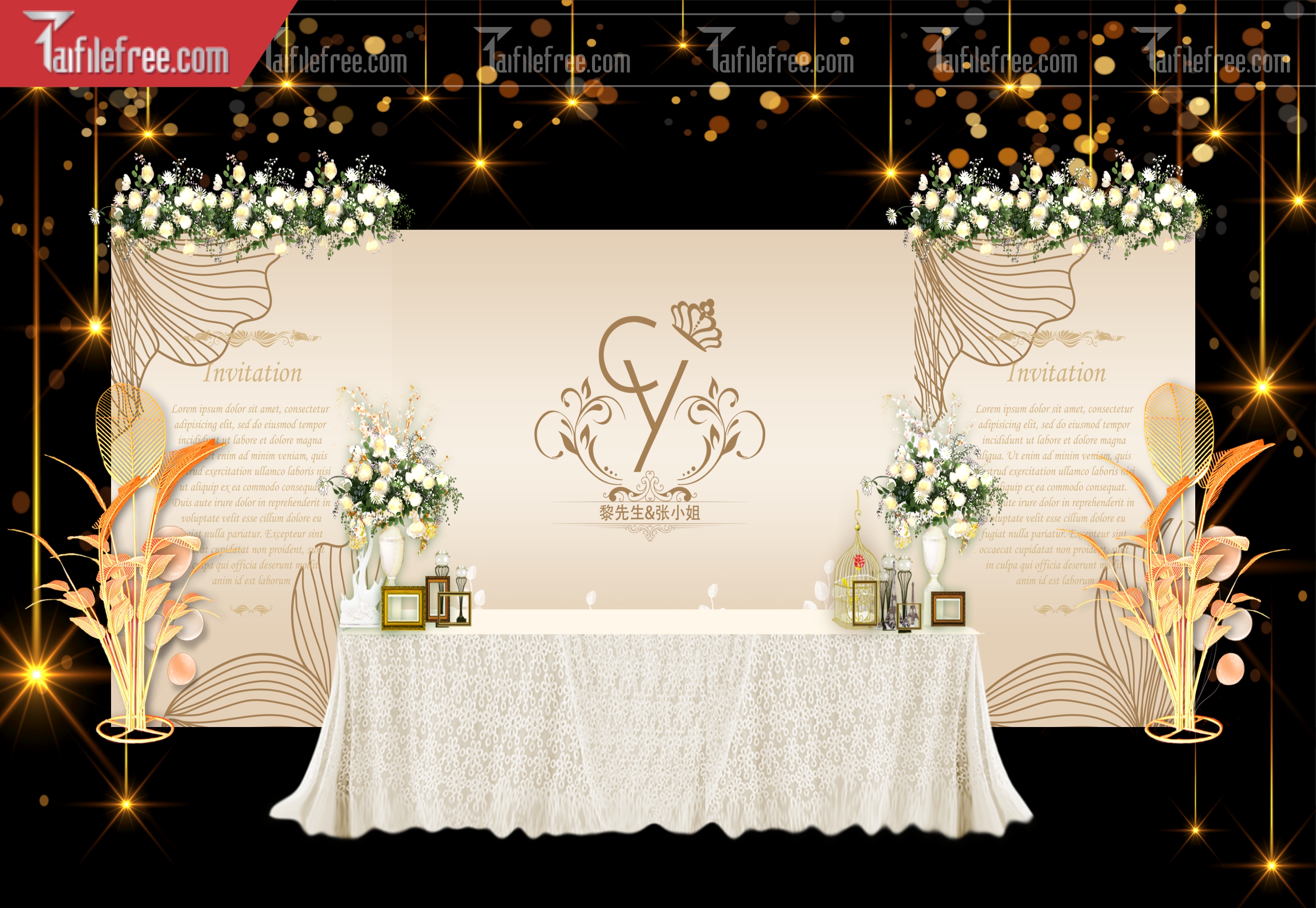Mẫu Trang Trí Backdrop Đám Cưới Đẹp PDC86