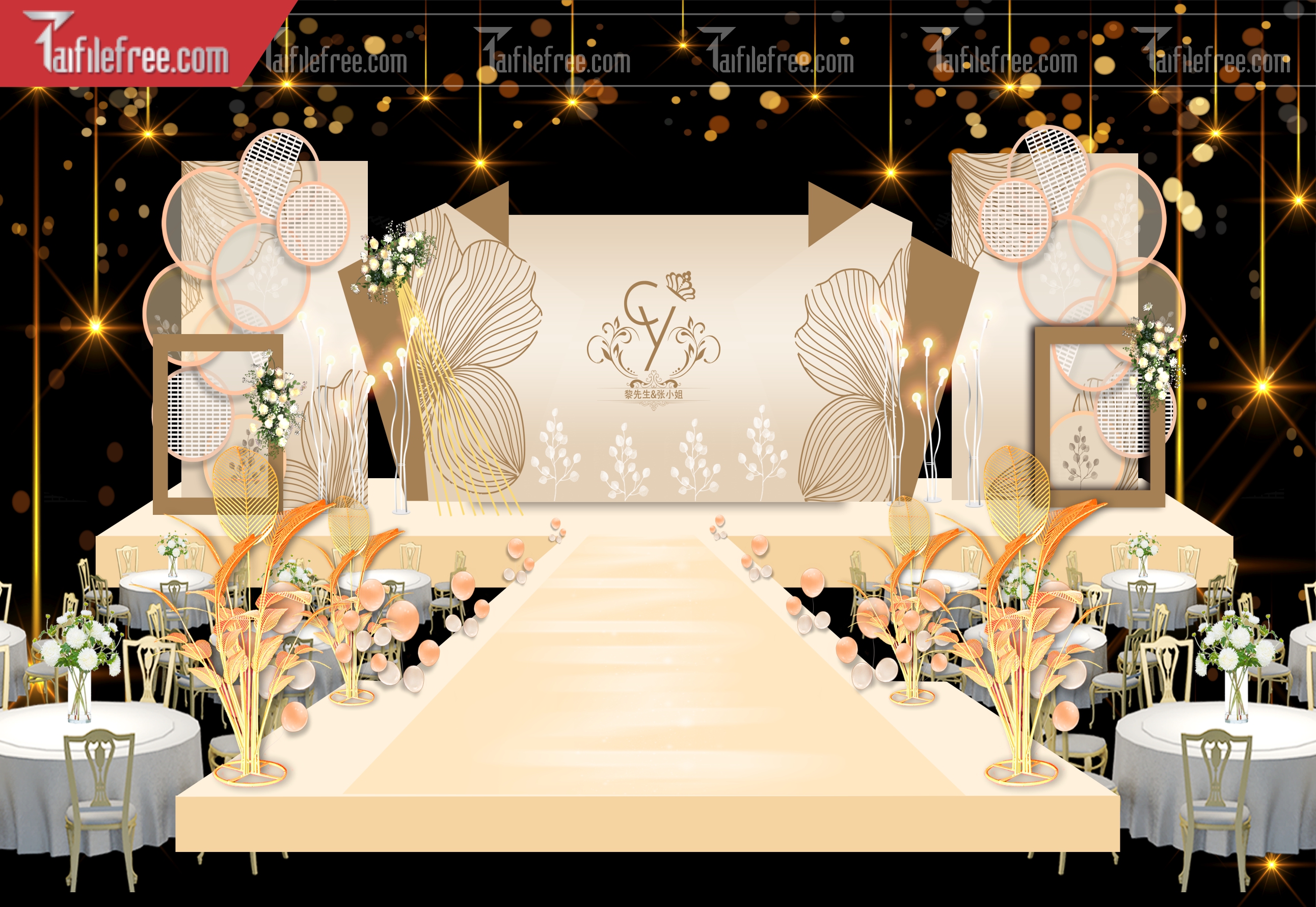 Mẫu Trang Trí Backdrop Đám Cưới Đẹp PDC88