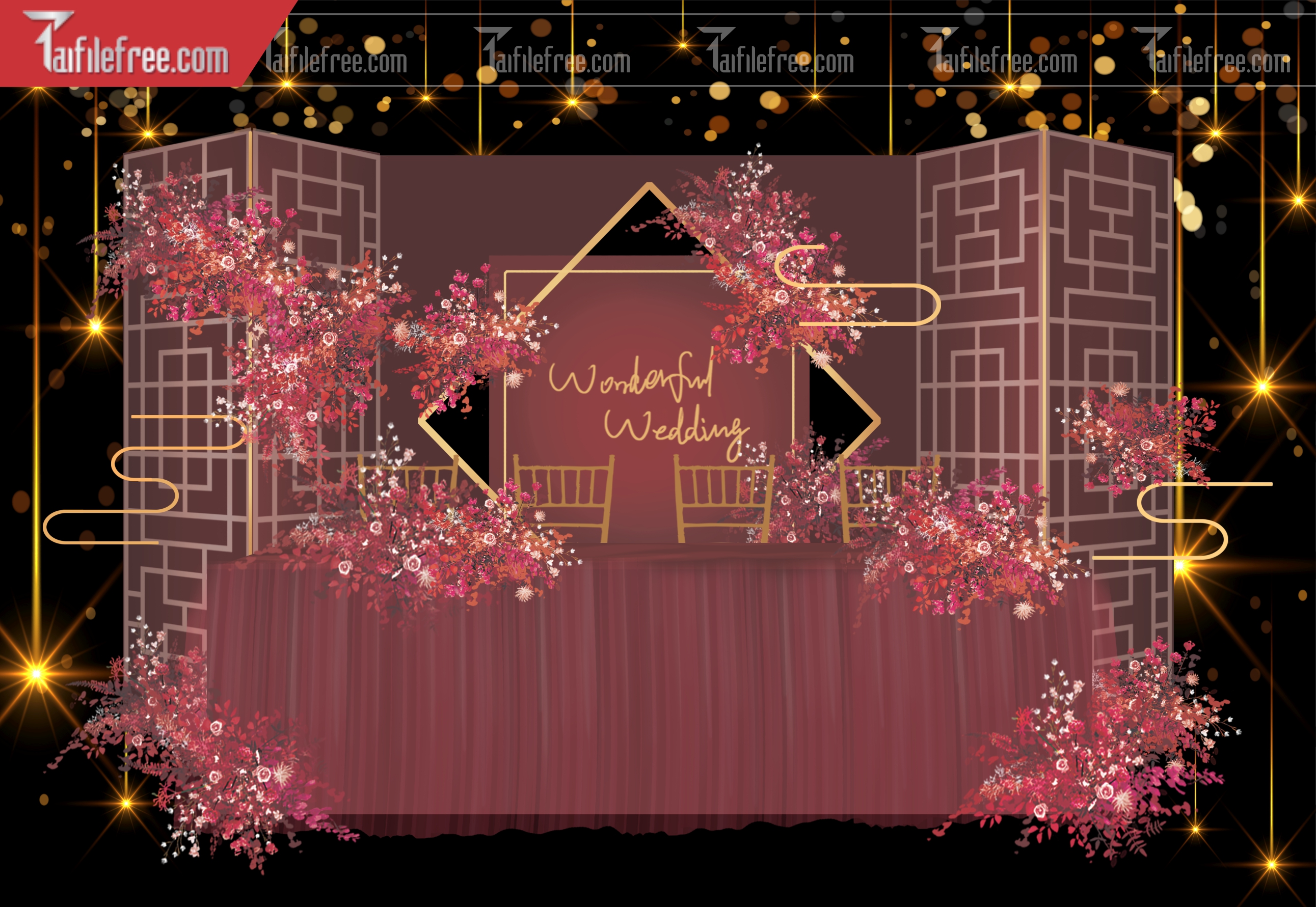 Mẫu Trang Trí Backdrop Đám Cưới Đẹp PDC91