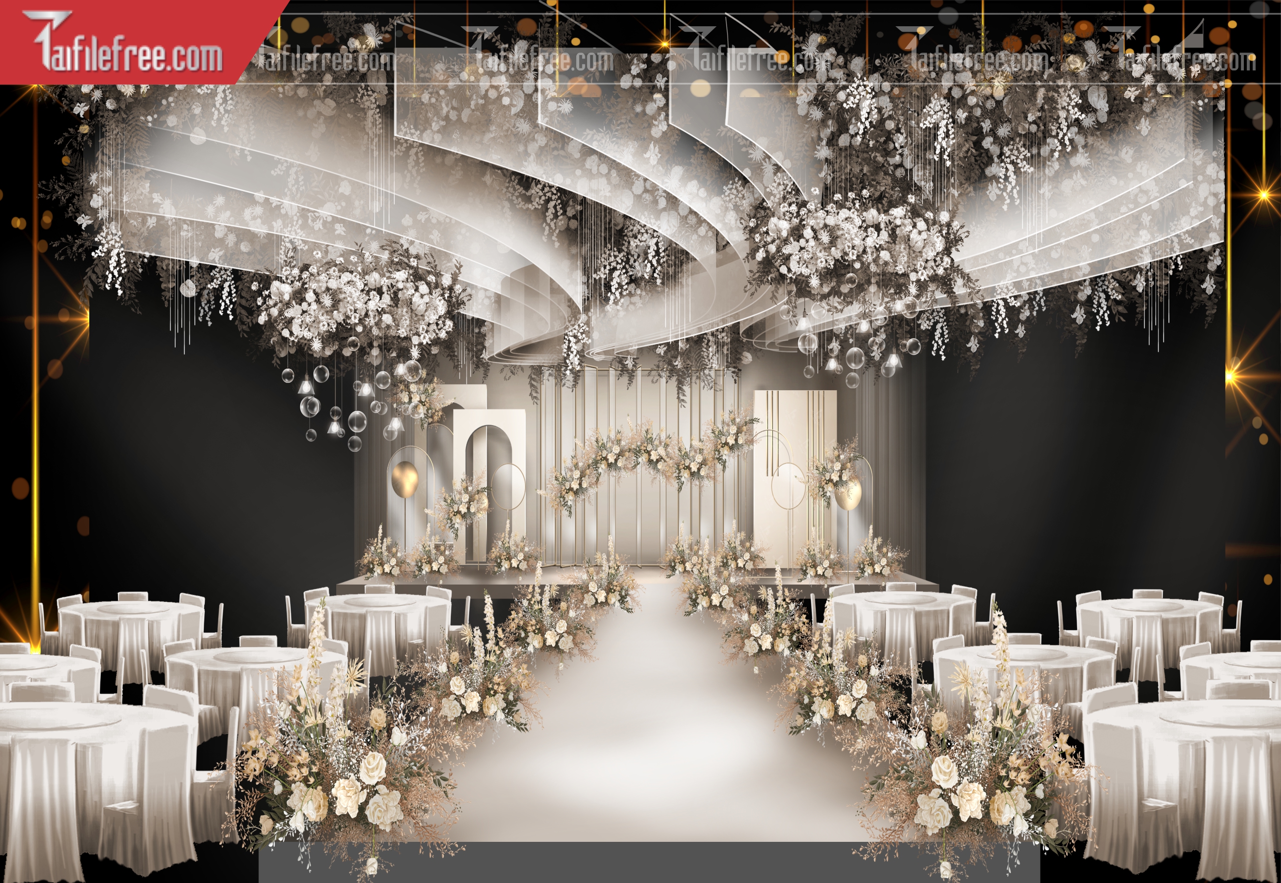 Mẫu Trang Trí Backdrop Đám Cưới Đẹp PDC92
