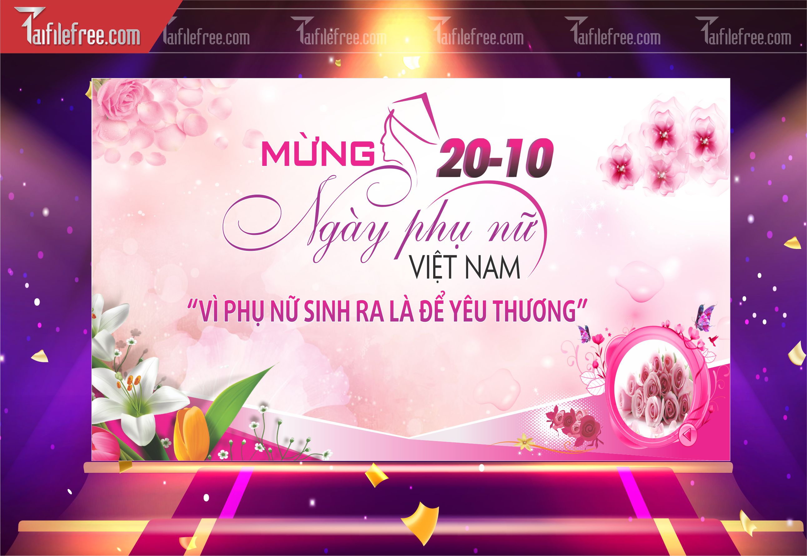 Phông Nền Ngày Phụ Nữ Việt Nam Đẹp, Ấn Tượng PNN106