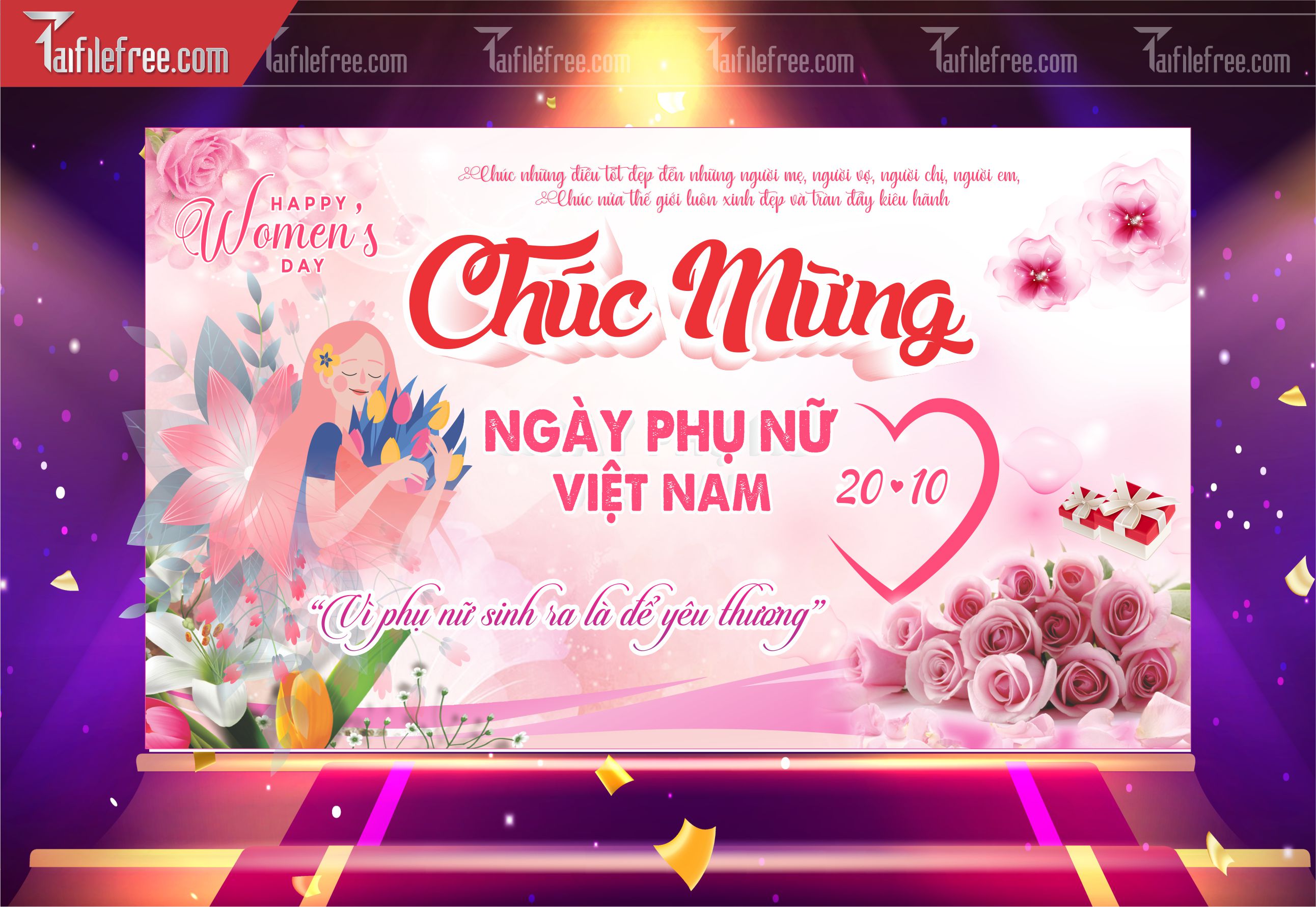 Phông Nền Ngày Phụ Nữ Việt Nam Đẹp, Ấn Tượng PNN107