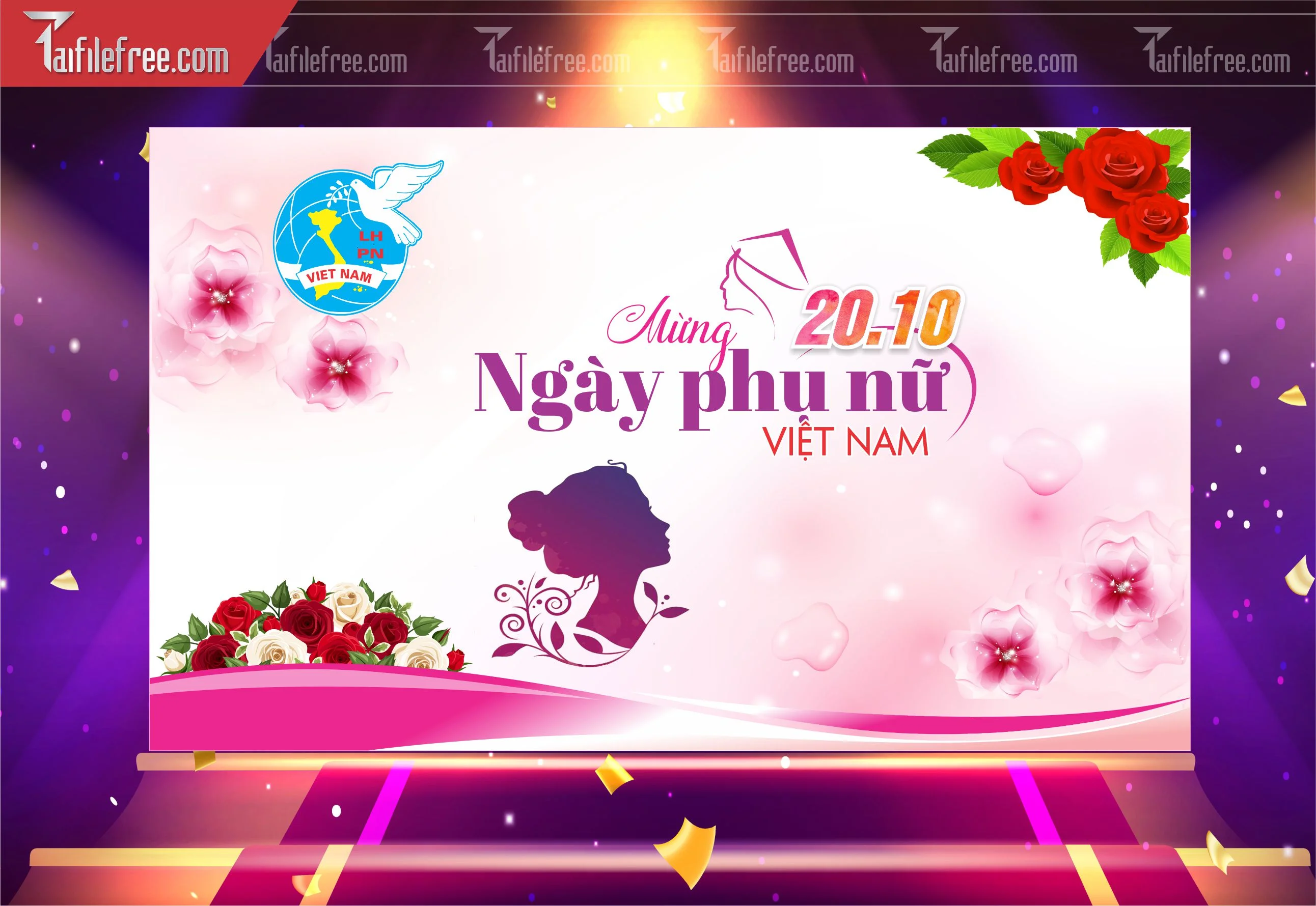 Phông Nền Ngày Phụ Nữ Việt Nam Đẹp, Ấn Tượng PNN115