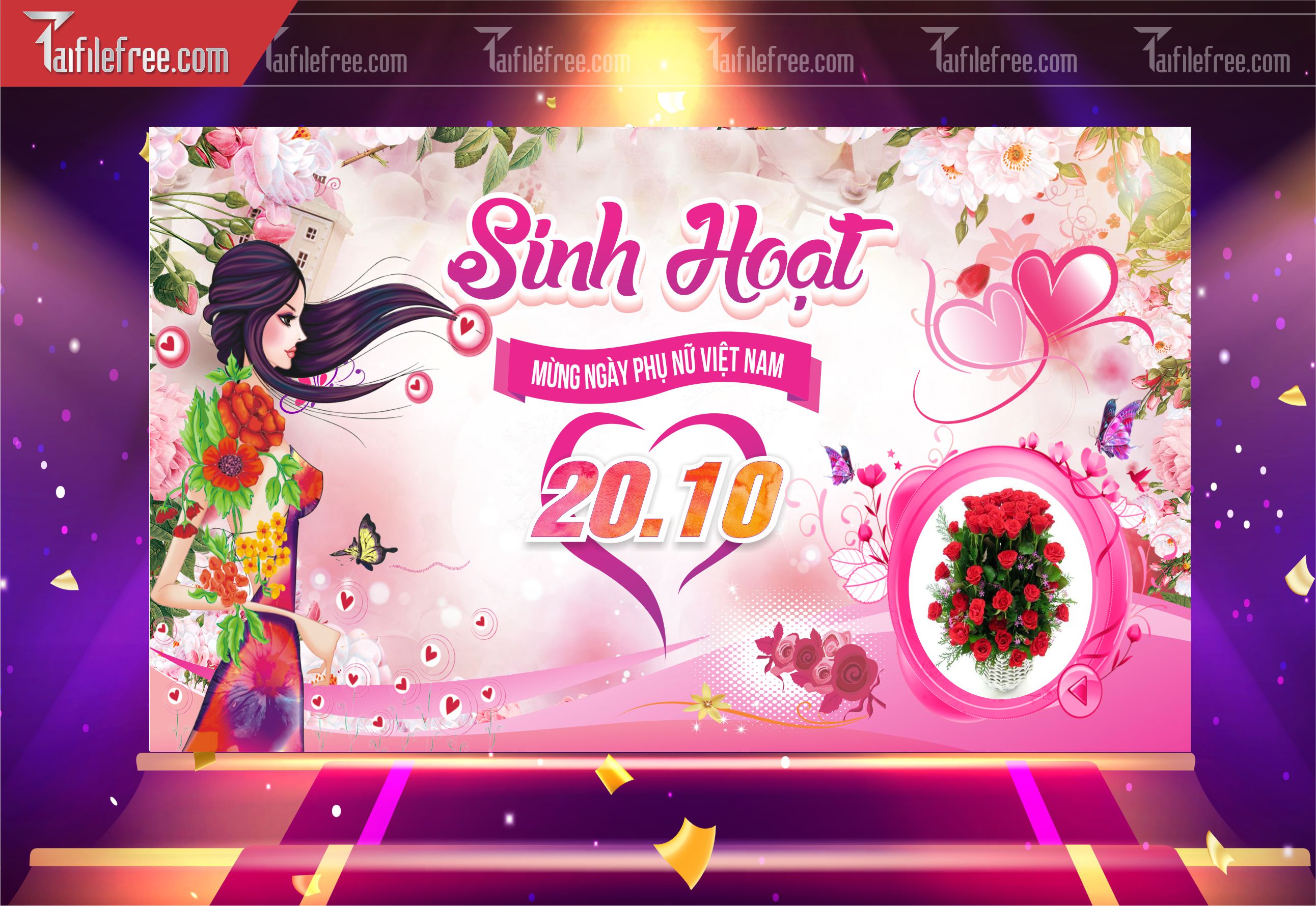 Phông Nền Ngày Phụ Nữ Việt Nam Đẹp, Ấn Tượng PNN97