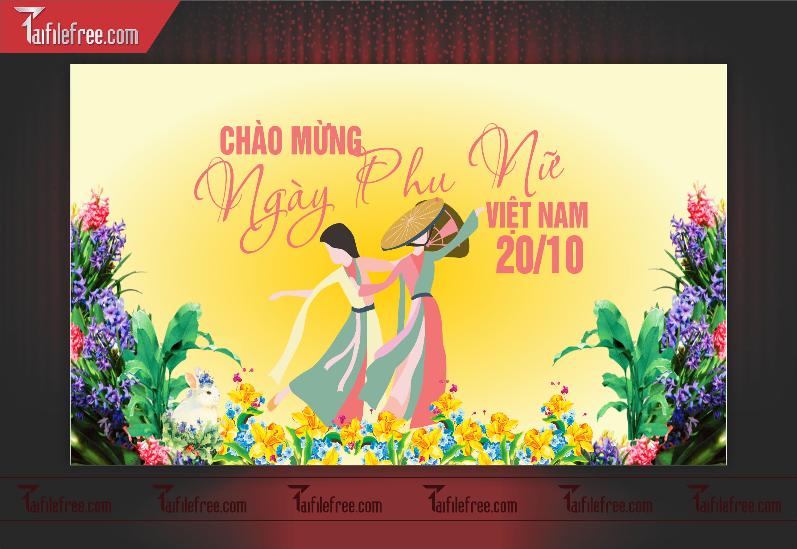 Phông Nền Ngày Phụ Nữ Việt Nam Đẹp, Ấn Tượng PNN11