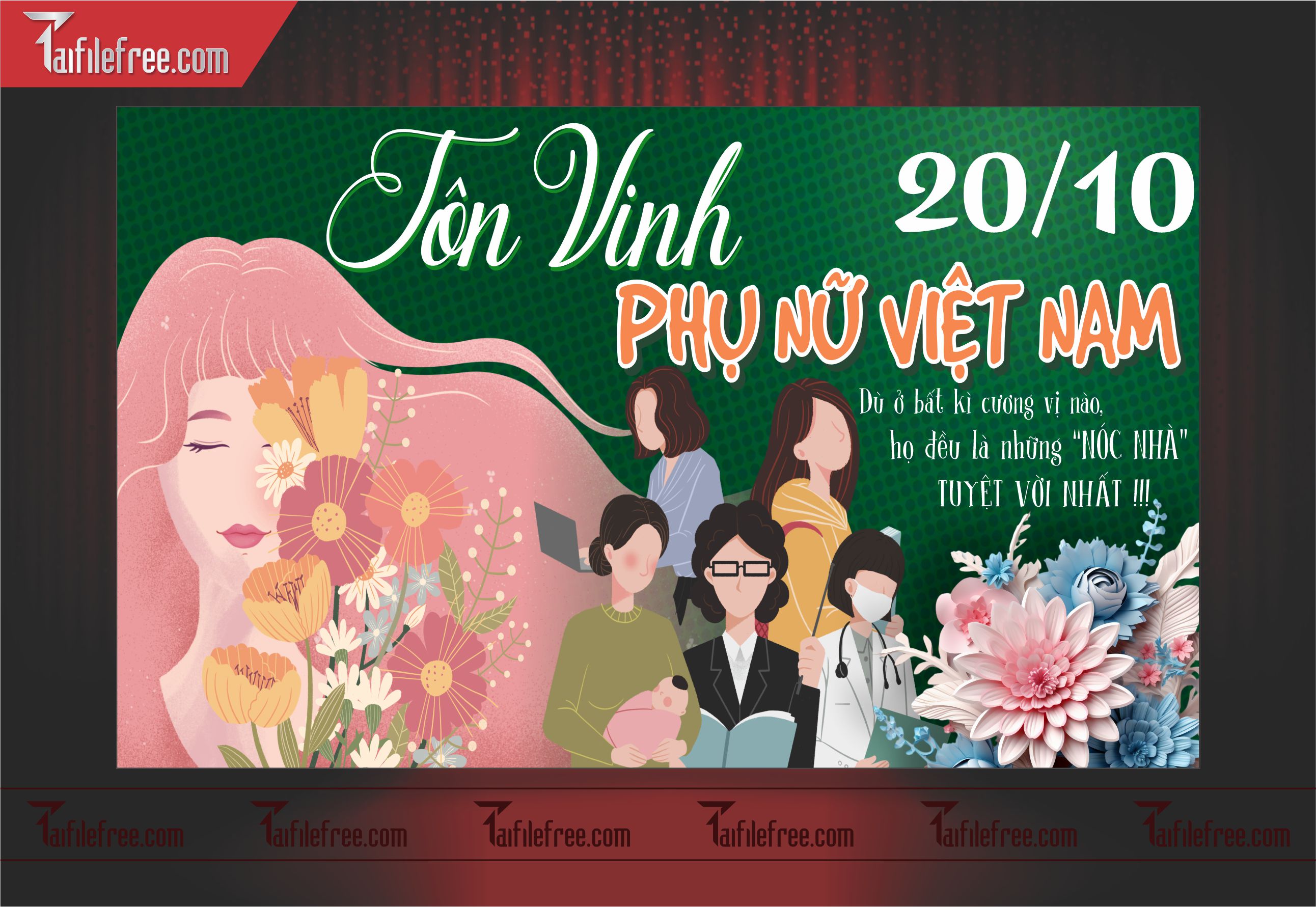 Phông Nền Ngày Phụ Nữ Việt Nam Đẹp, Ấn Tượng PNN26