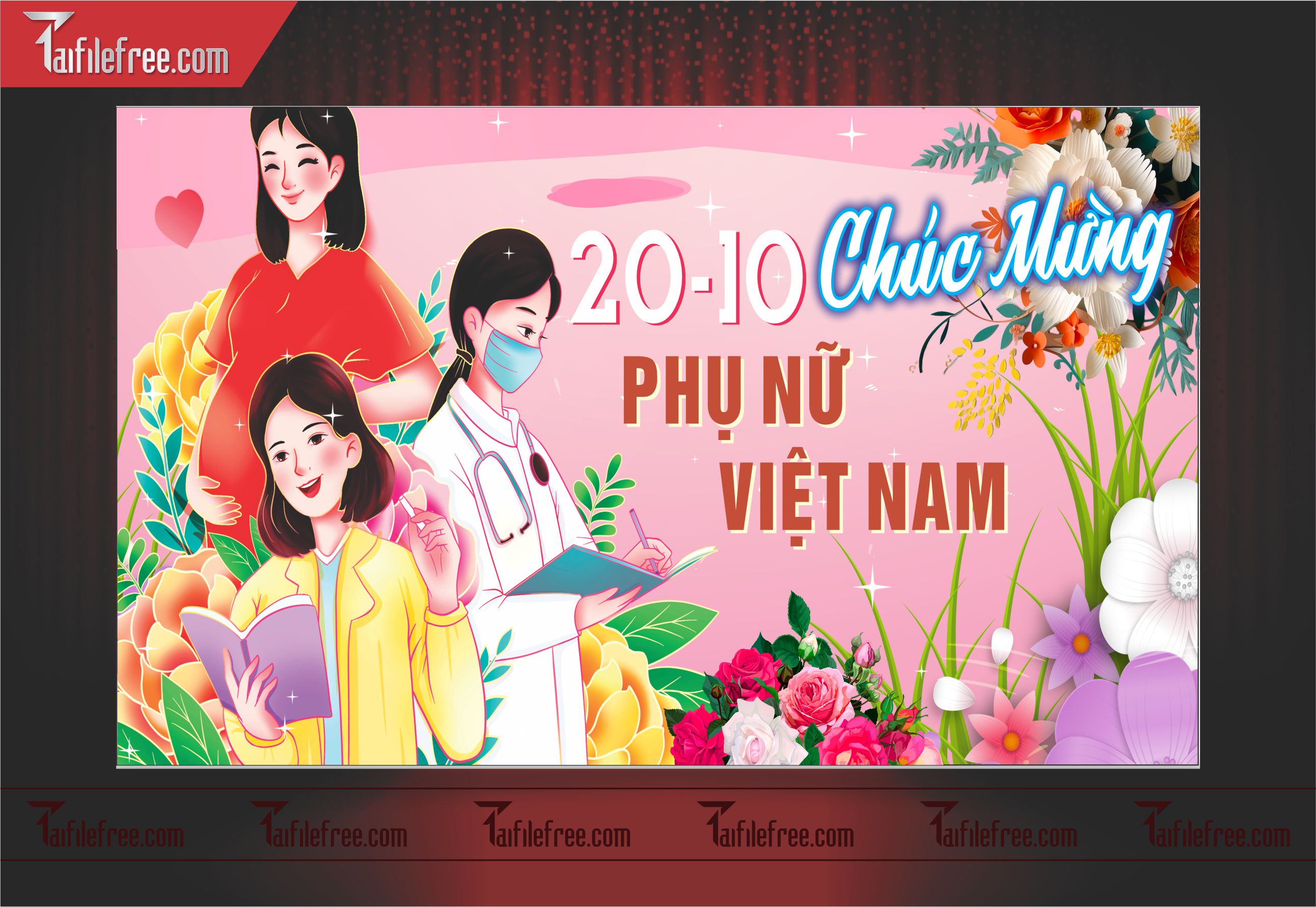 Phông Nền Ngày Phụ Nữ Việt Nam Đẹp, Ấn Tượng PNN29