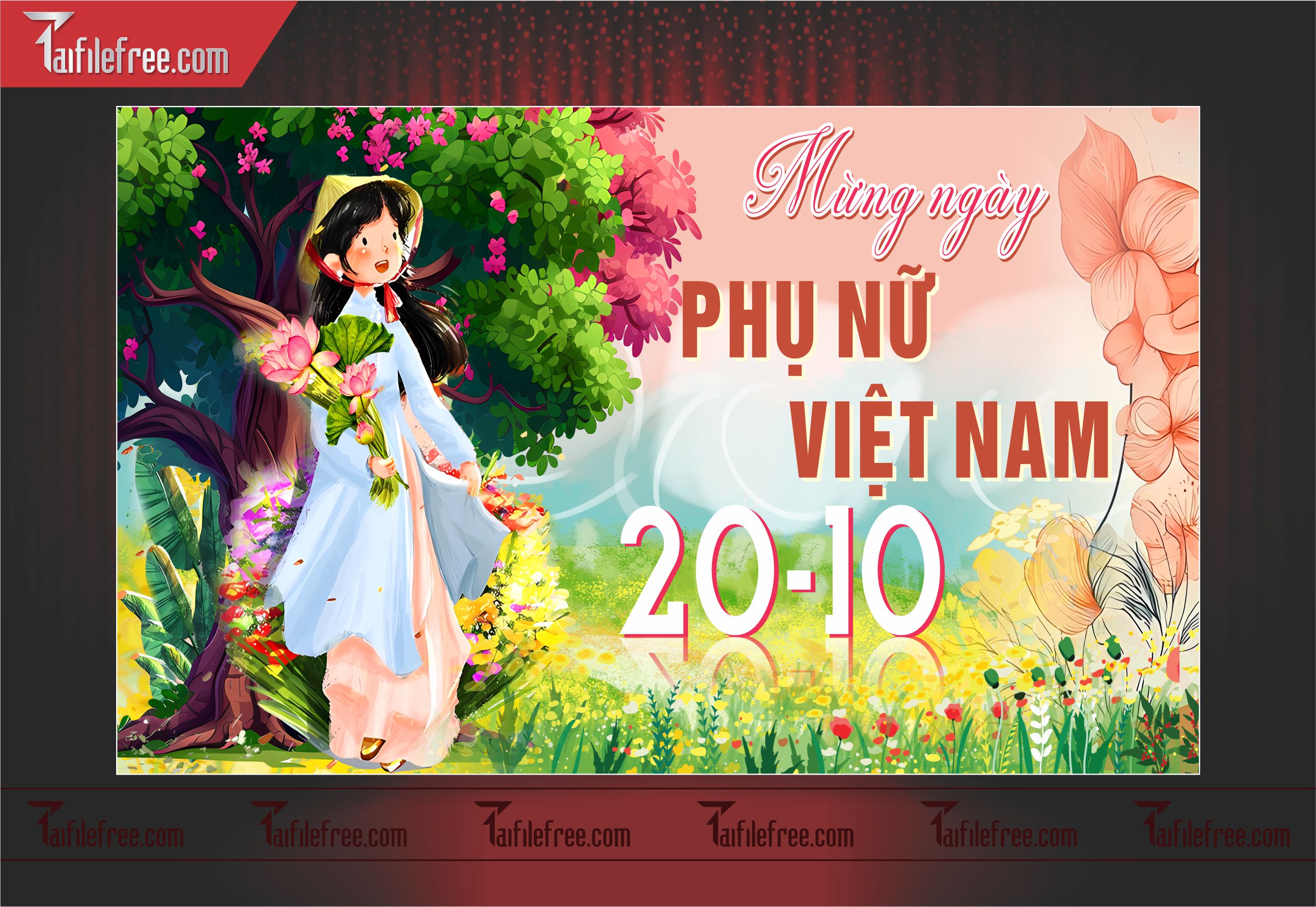 Phông Nền Ngày Phụ Nữ Việt Nam Đẹp, Ấn Tượng PNN30