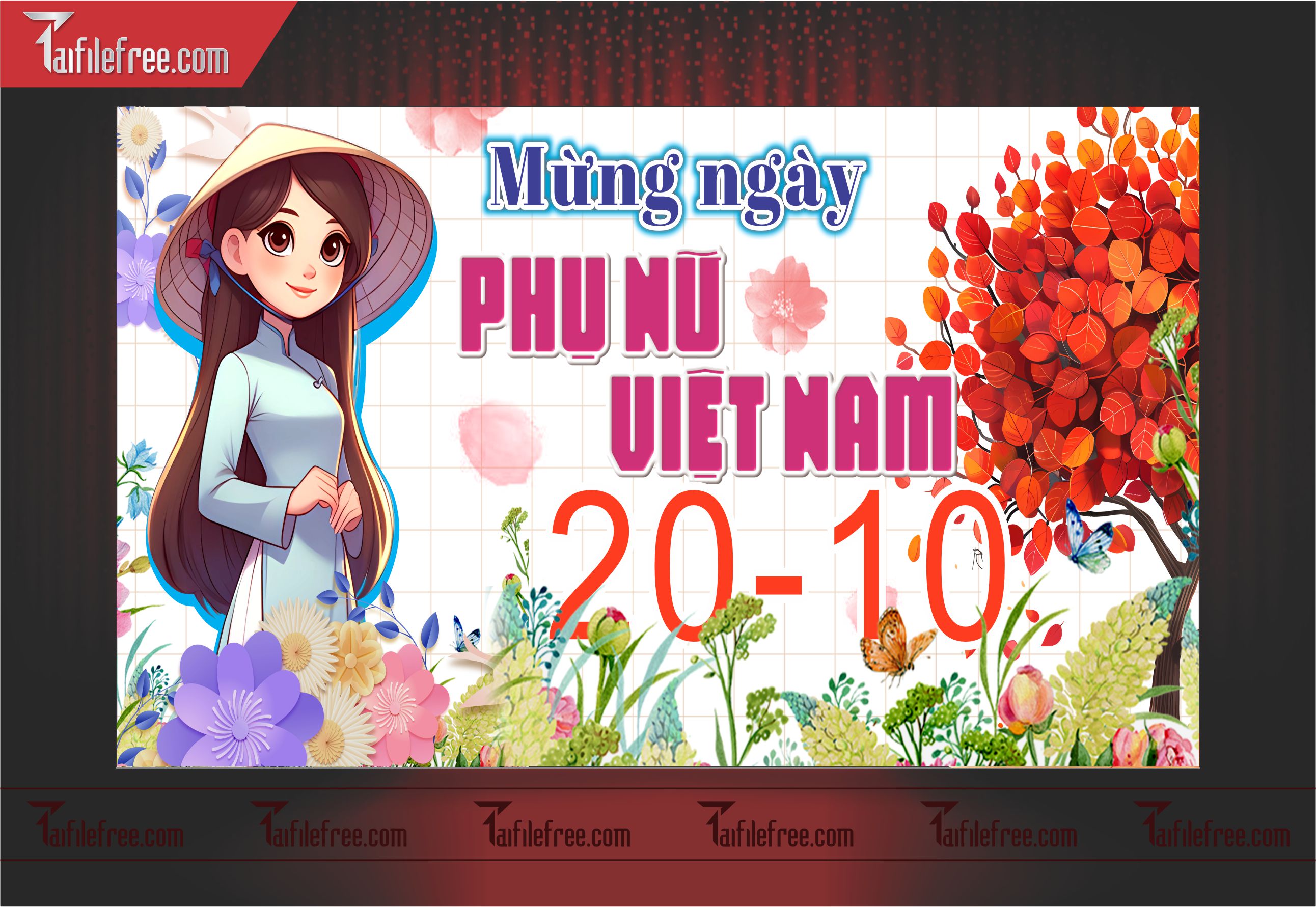 Phông Nền Ngày Phụ Nữ Việt Nam Đẹp, Ấn Tượng PNN33