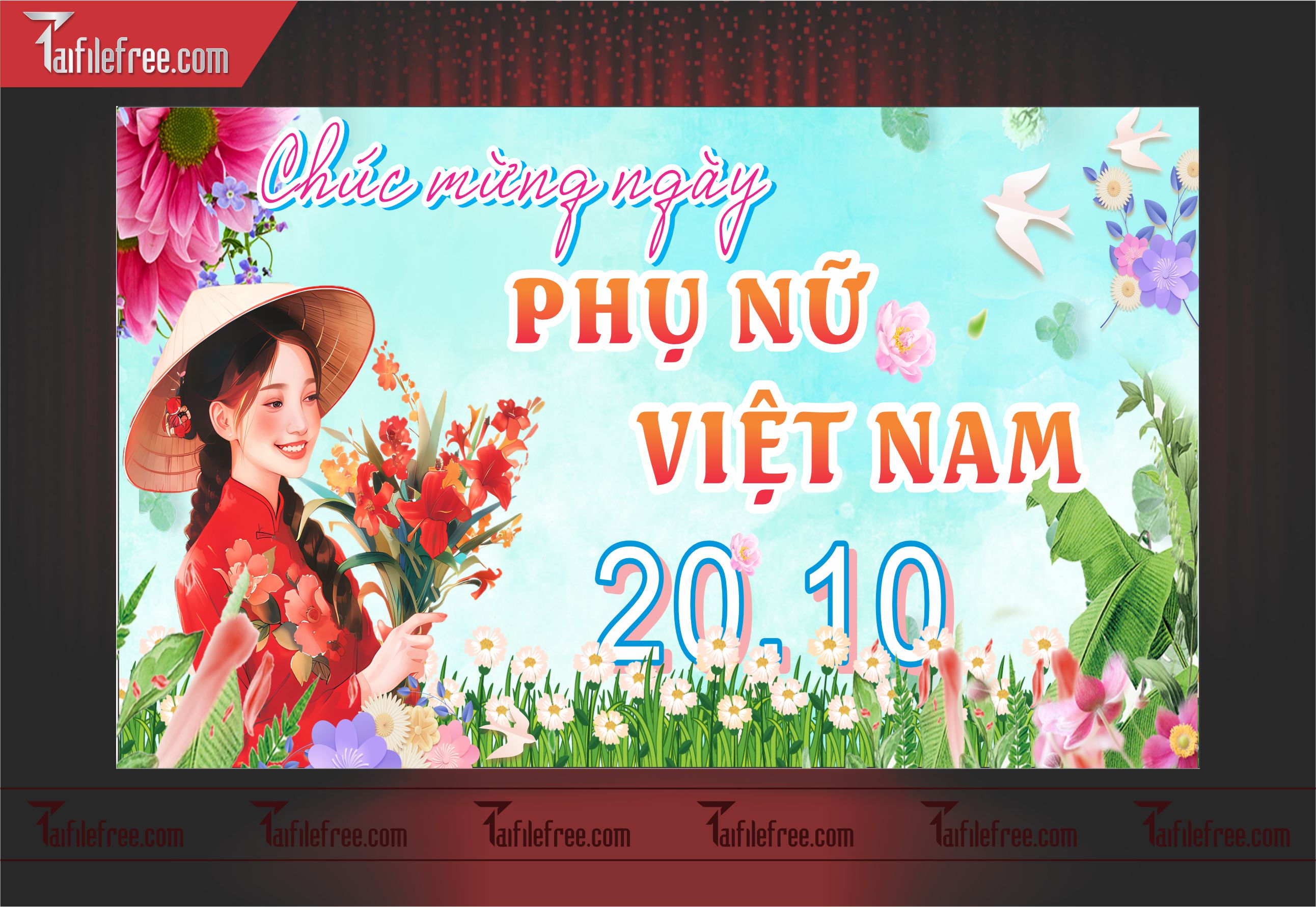 Phông Nền Ngày Phụ Nữ Việt Nam Đẹp, Ấn Tượng PNN34
