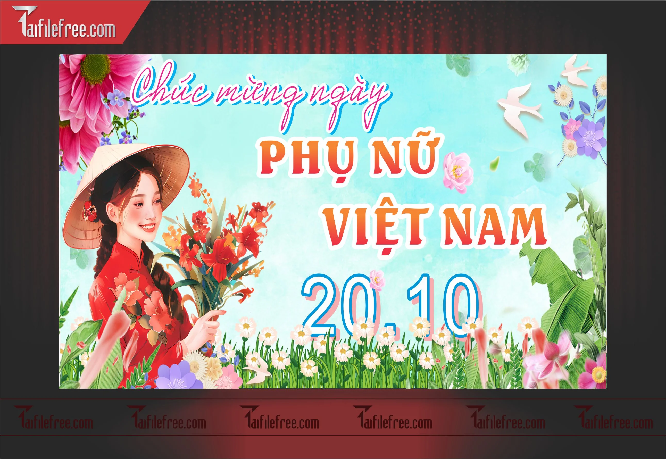 Phông Nền Ngày Phụ Nữ Việt Nam Đẹp, Ấn Tượng PNN34