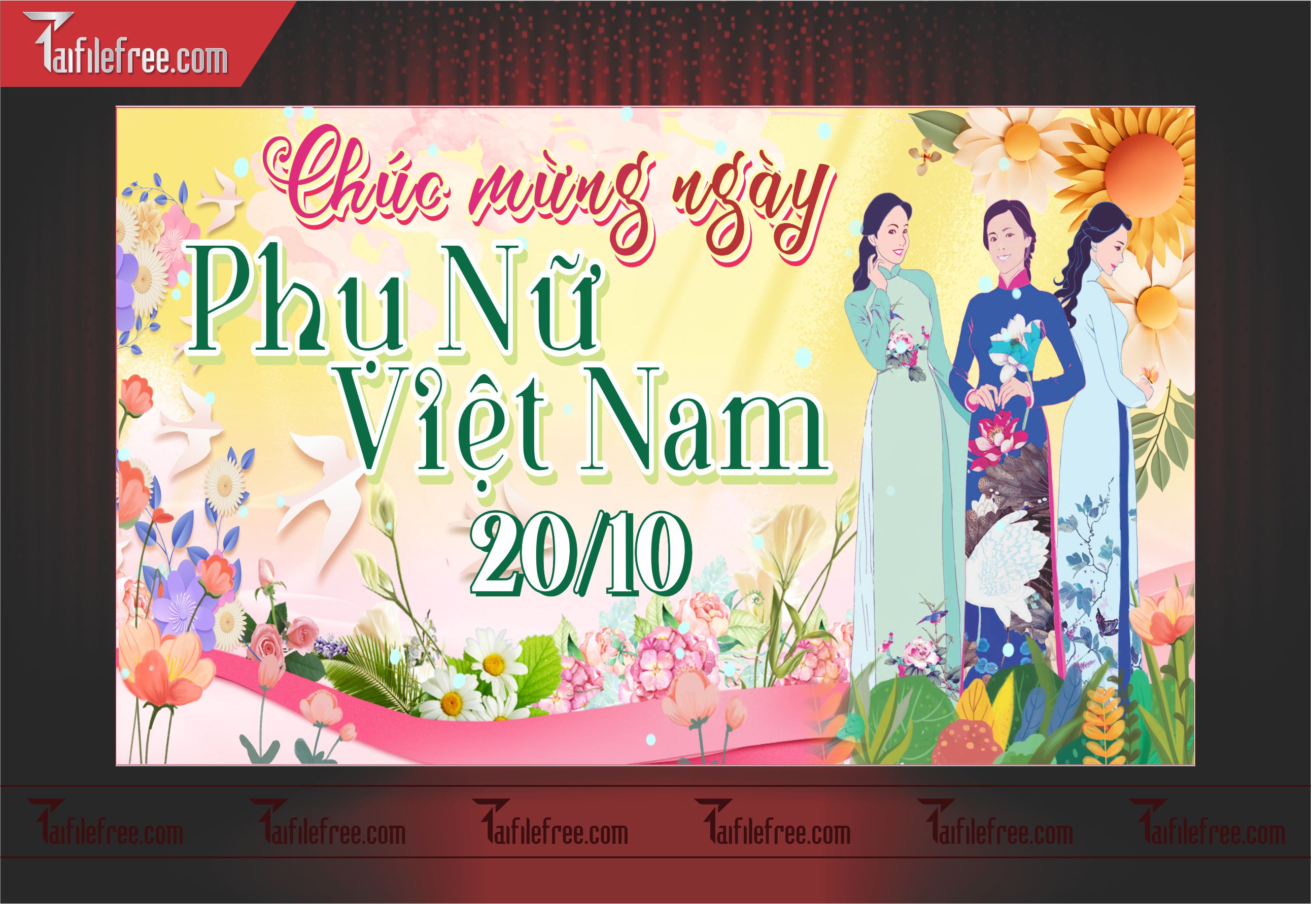Phông Nền Ngày Phụ Nữ Việt Nam Đẹp, Ấn Tượng PNN36