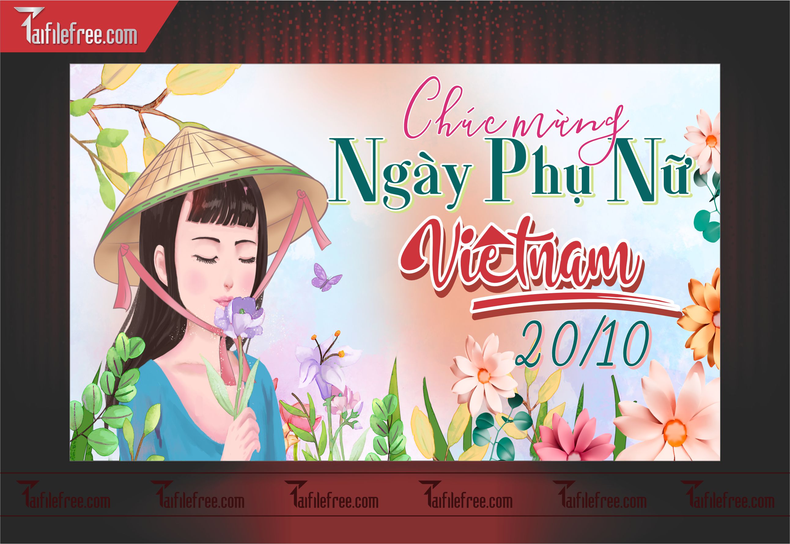 Phông Nền Ngày Phụ Nữ Việt Nam Đẹp, Ấn Tượng PNN37