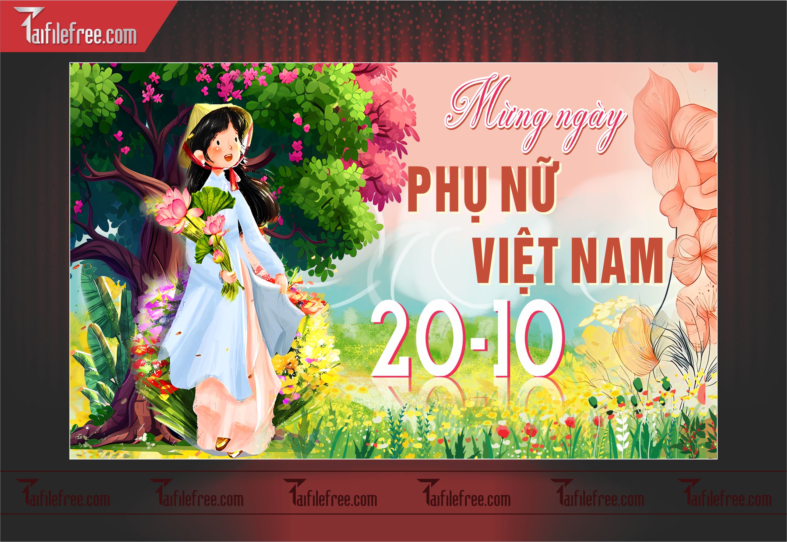 Phông Nền Ngày Phụ Nữ Việt Nam Đẹp, Ấn Tượng PNN38