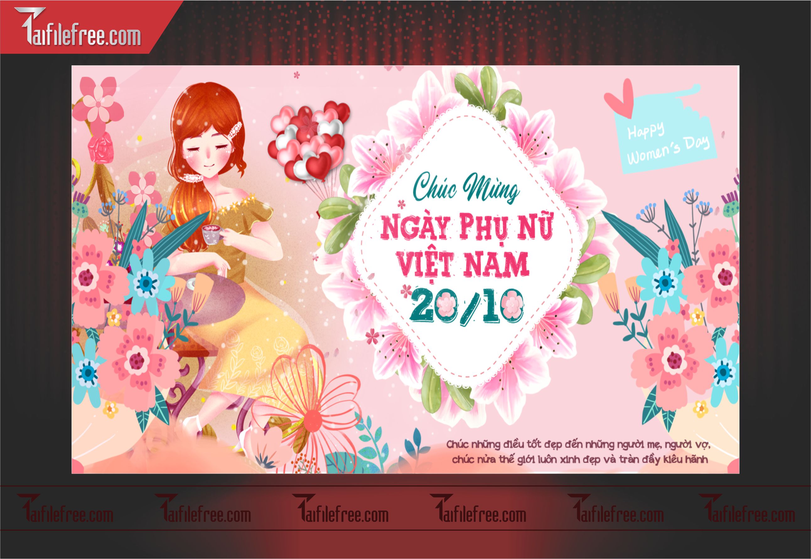 Phông Nền Ngày Phụ Nữ Việt Nam Đẹp, Ấn Tượng PNN56