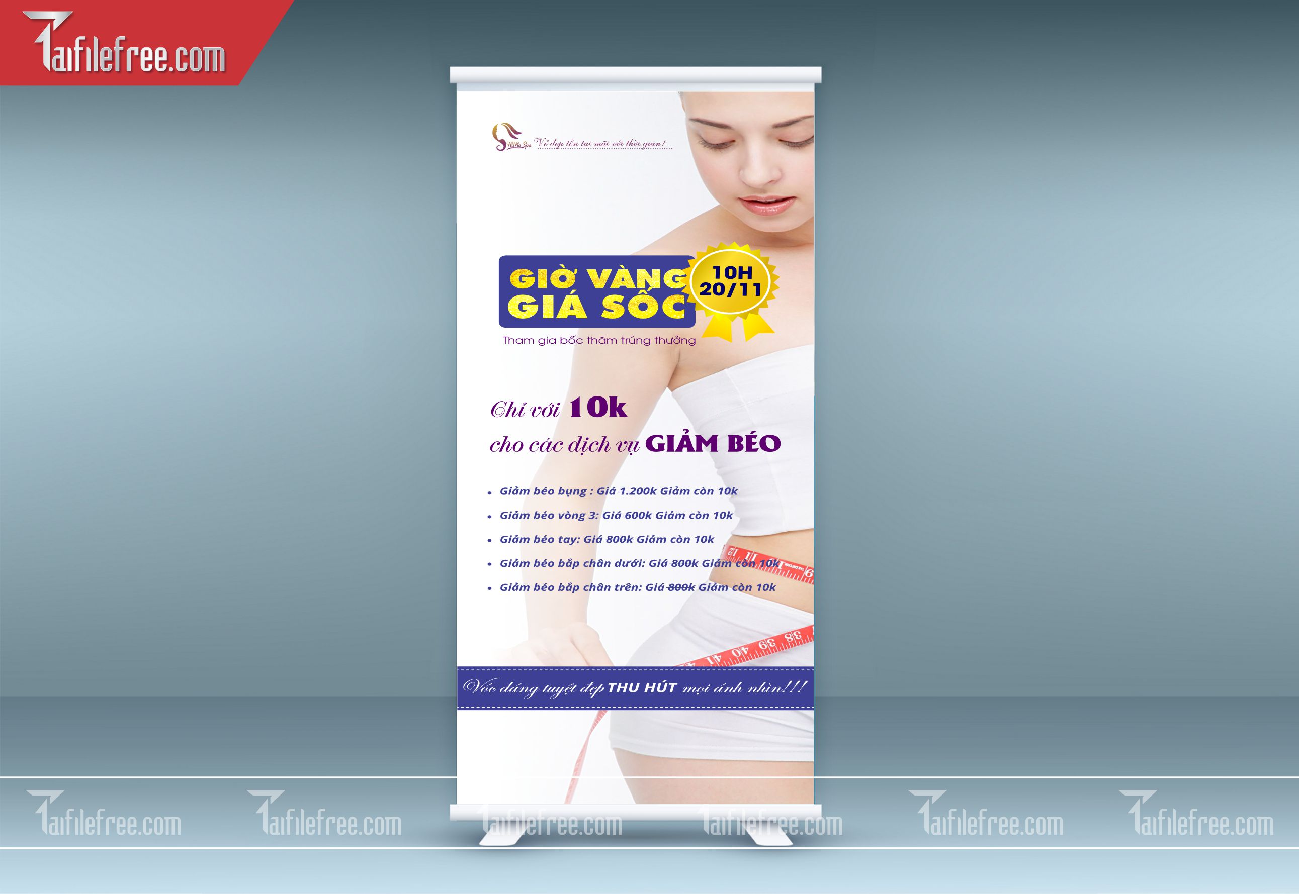 Standee Khuyến Mãi, Quảng Cáo Giờ Vàng Giá Sốc Spa_PT-ST08