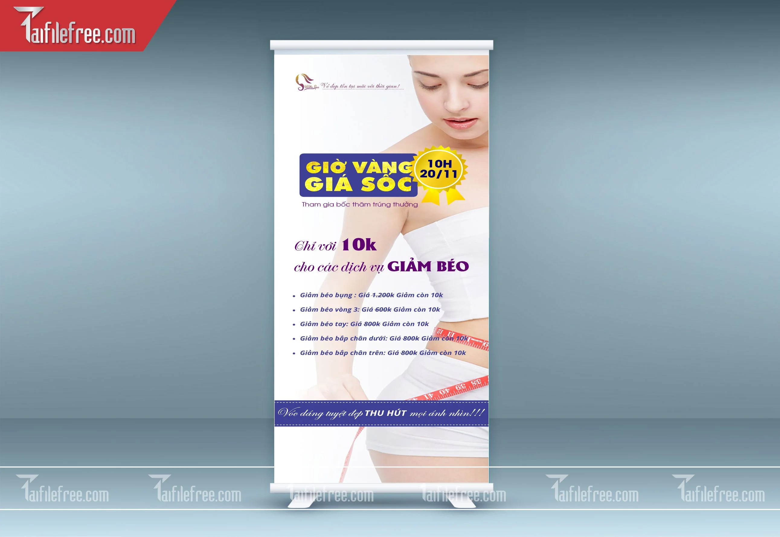 Standee Khuyến Mãi, Quảng Cáo Giờ Vàng Giá Sốc Spa_PT-ST08