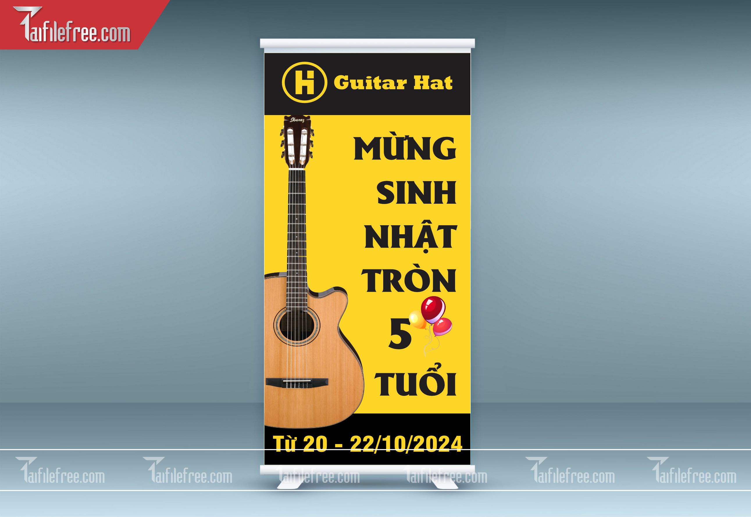 Standee Mừng Sinh Nhật Guitar Hat_PT-ST11