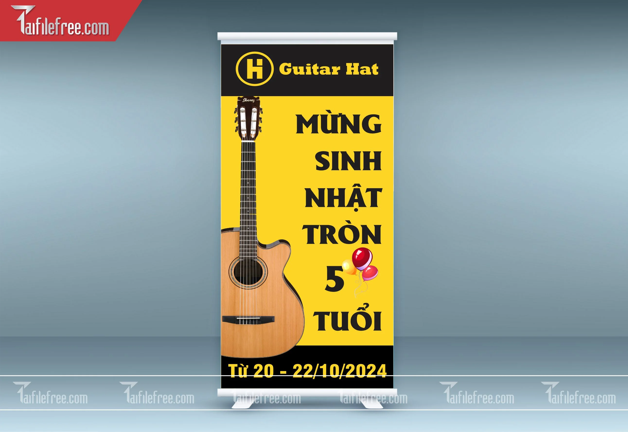 Standee Mừng Sinh Nhật Guitar Hat_PT-ST11