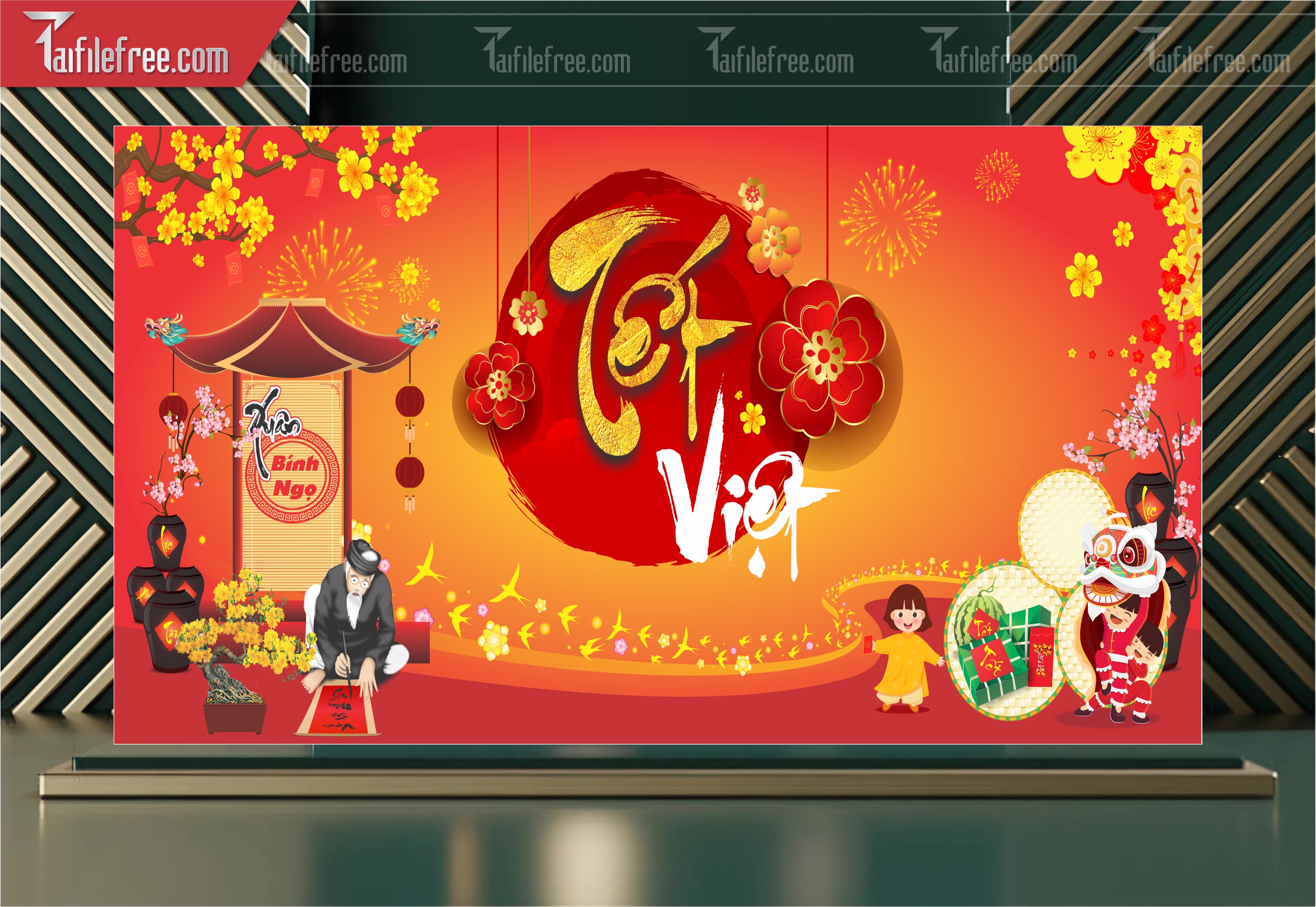 Background Tết Chúc Mừng Năm Mới Tết Việt _PT85