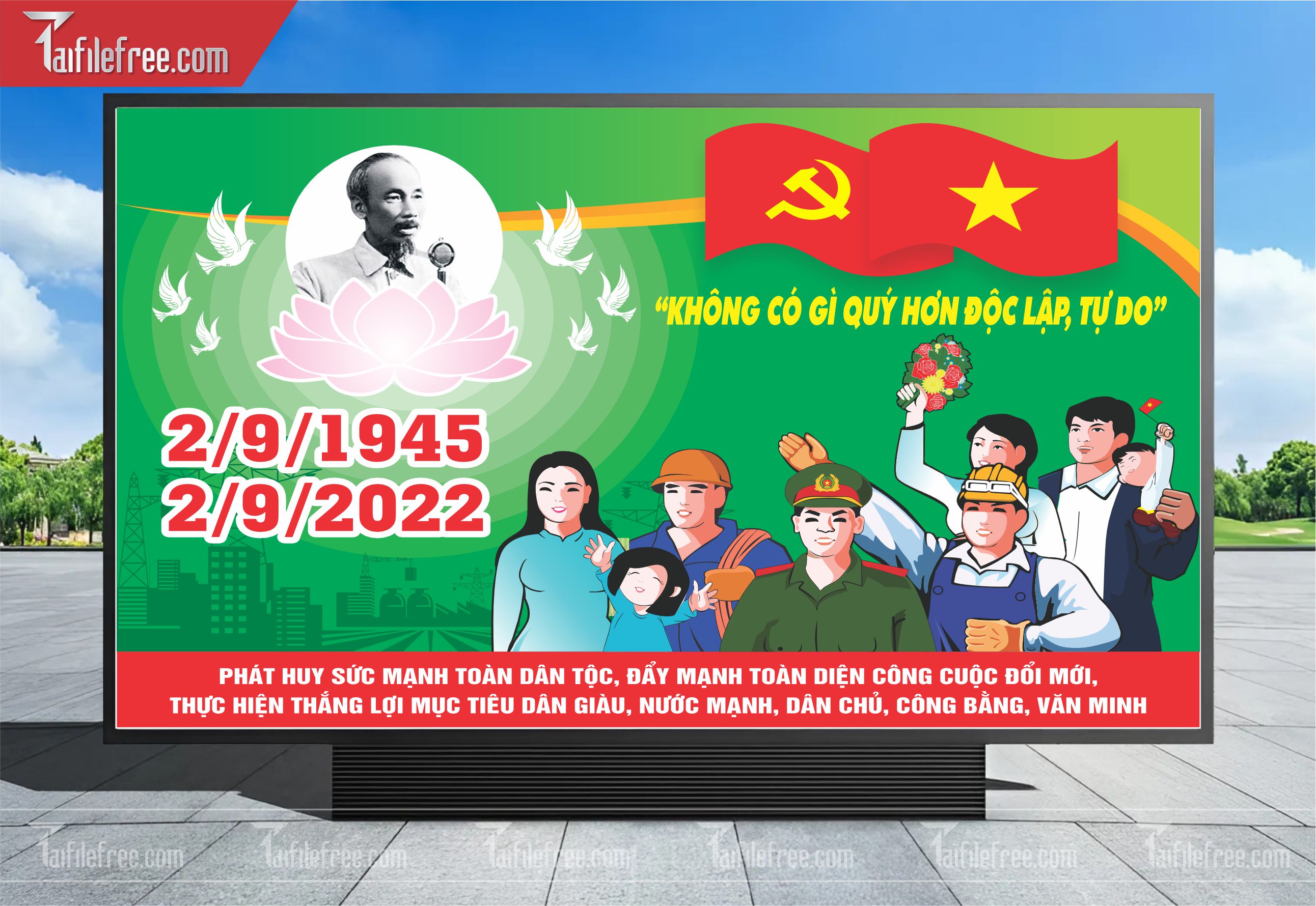 Banner, Poster Kỷ Niệm Quốc Khánh Ngày Độc Lập QK26