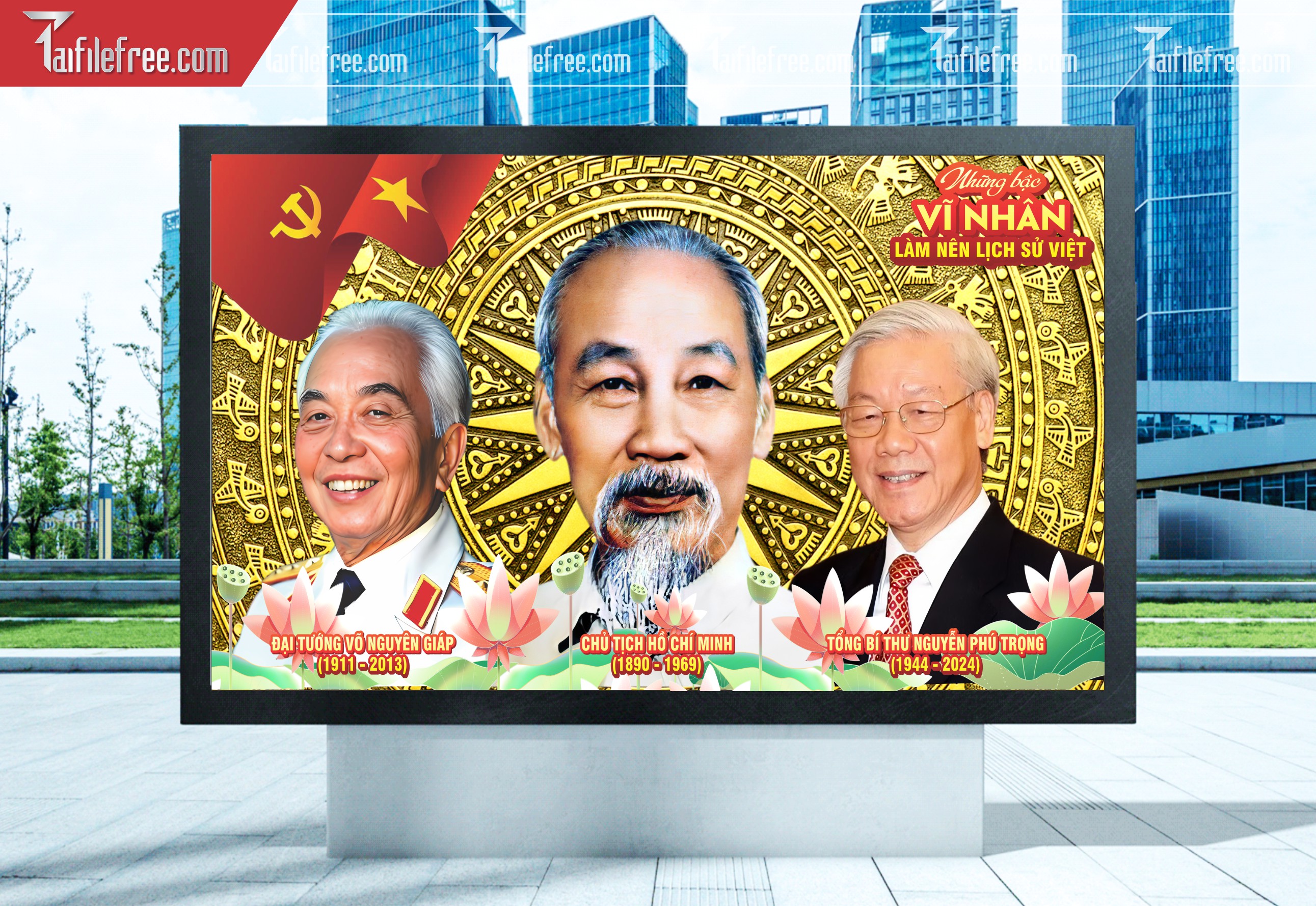 Pano Ảnh Bác Hồ, Bác Trọng, Bác Giáp S87