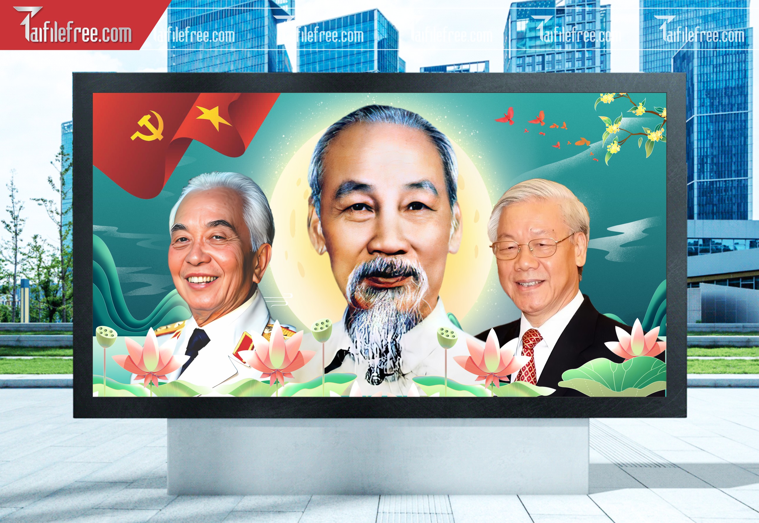 Pano Ảnh Bác Hồ, Bác Trọng, Bác Giáp S88