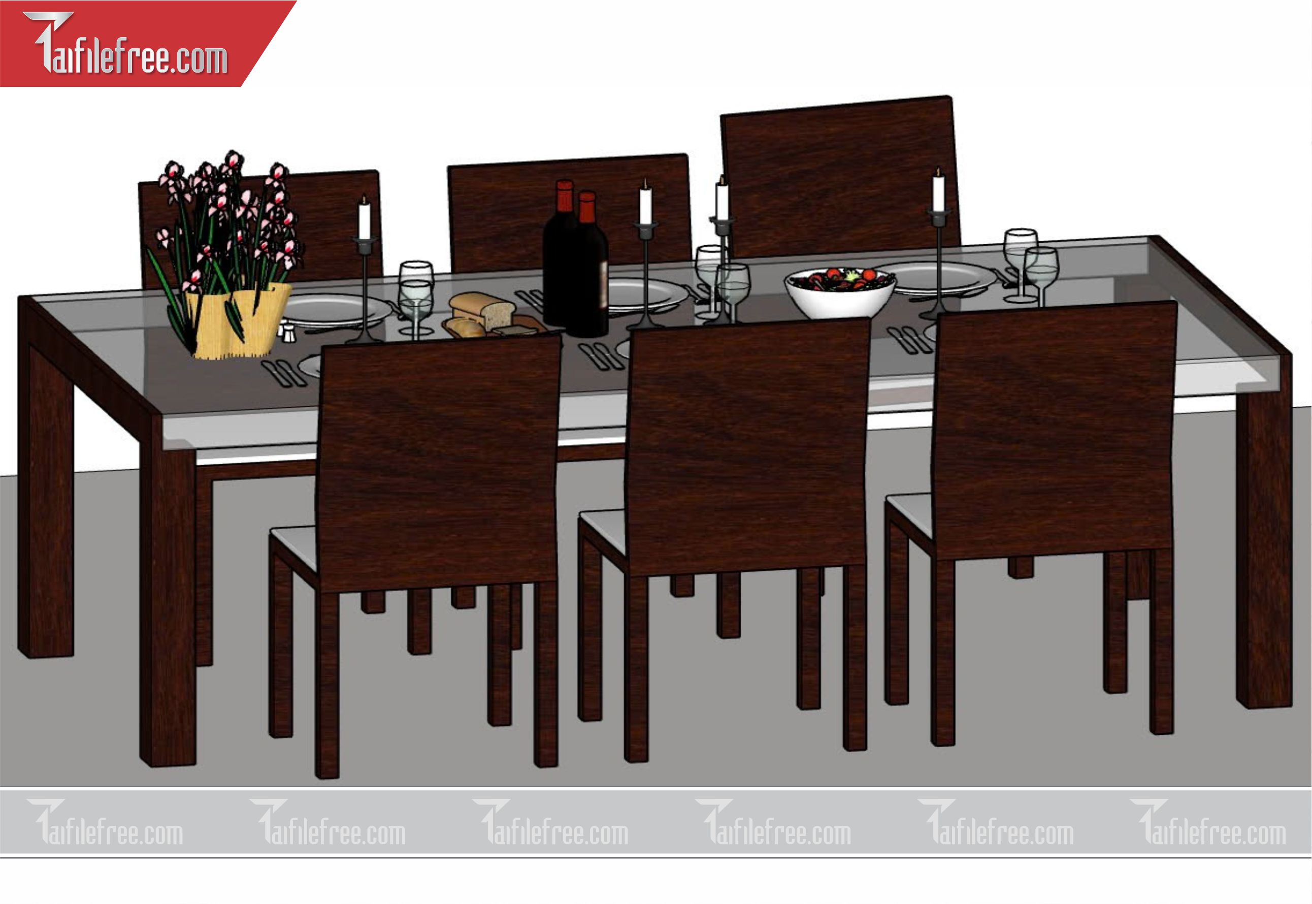File 3D Sketchup Bàn Ăn_SK04