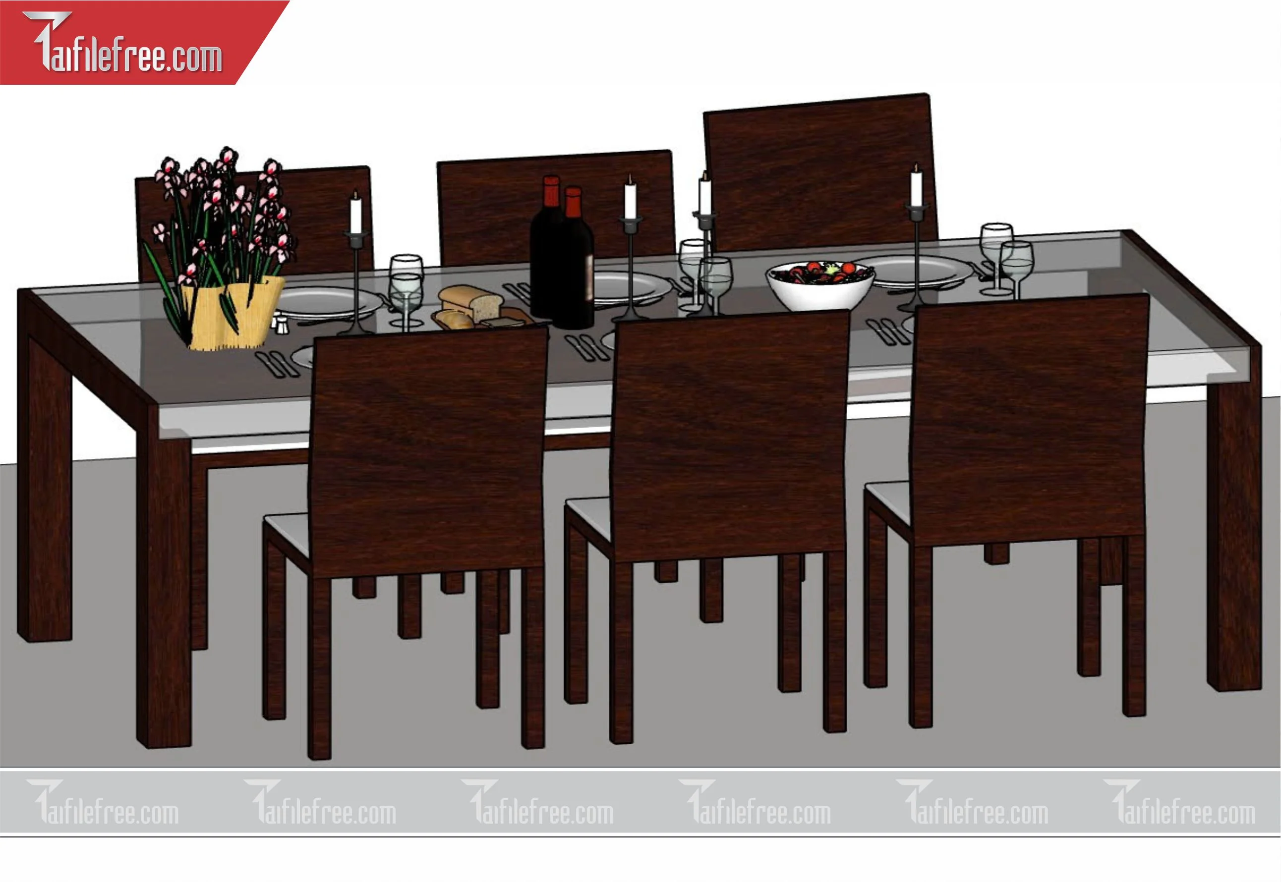 File 3D Sketchup Bàn Ăn_SK04