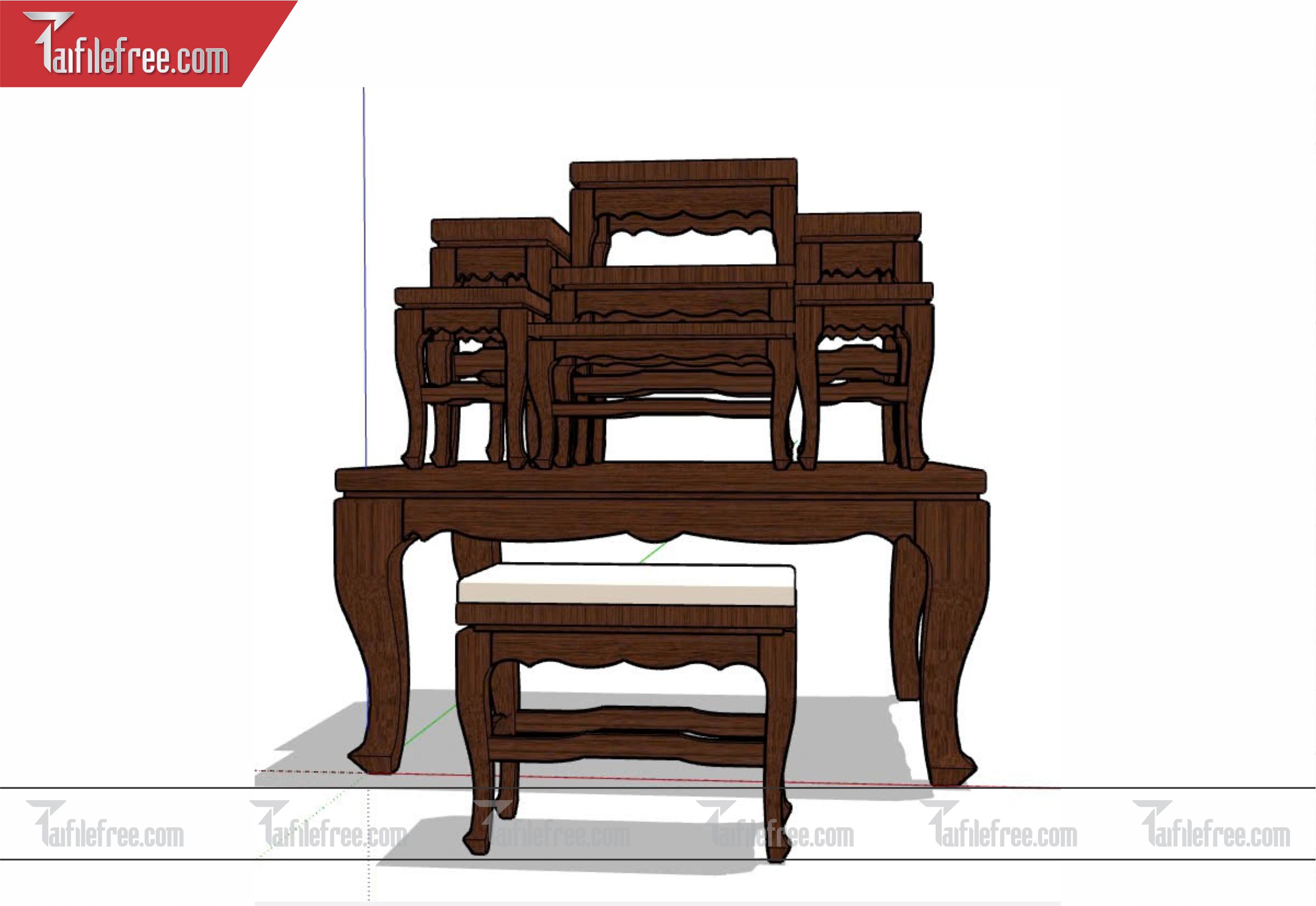 File 3D Sketchup Nội Thất Bàn Ghế_SK275