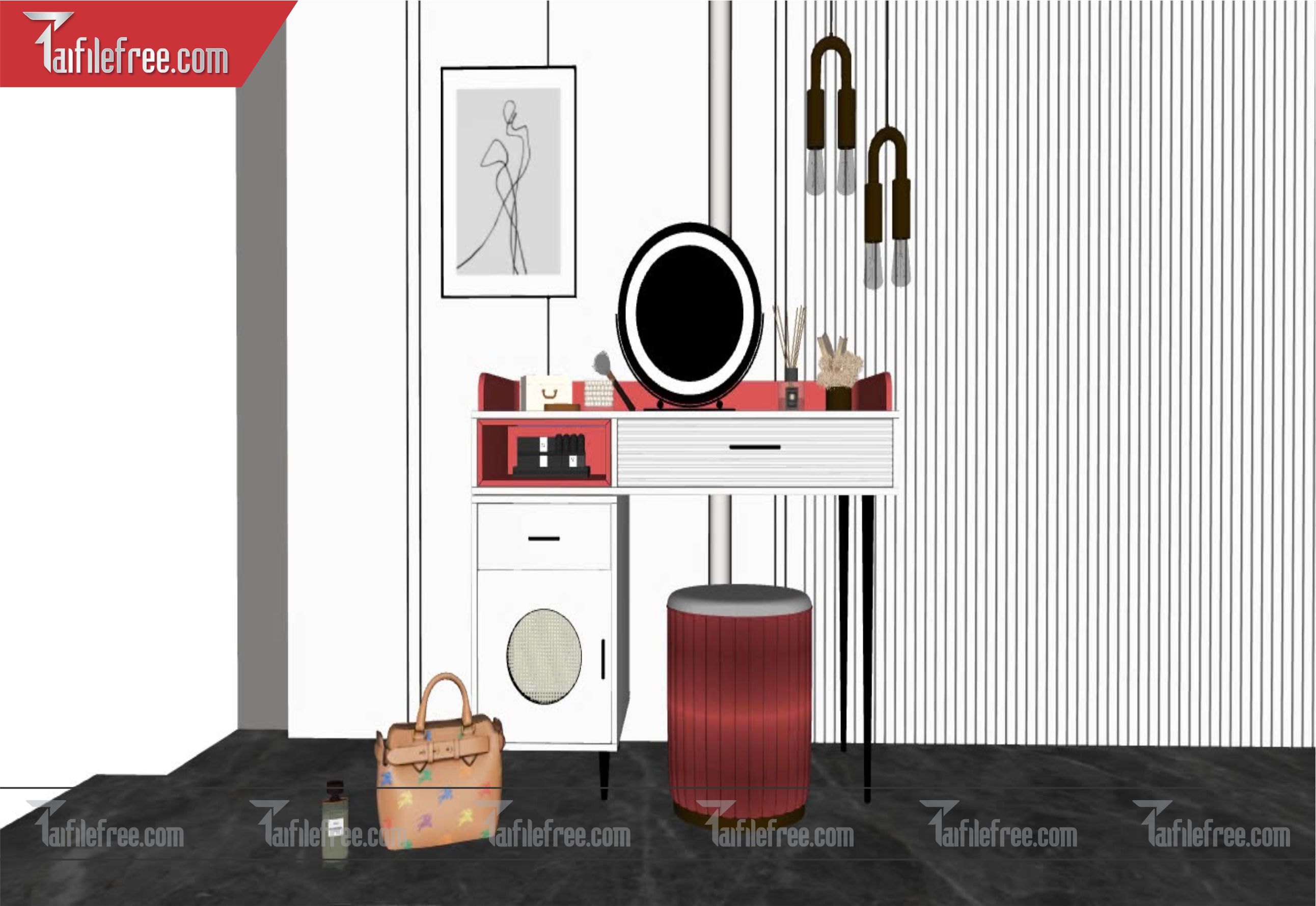 File 3D Sketchup Nội Thất Bàn Trang Điểm_SK276