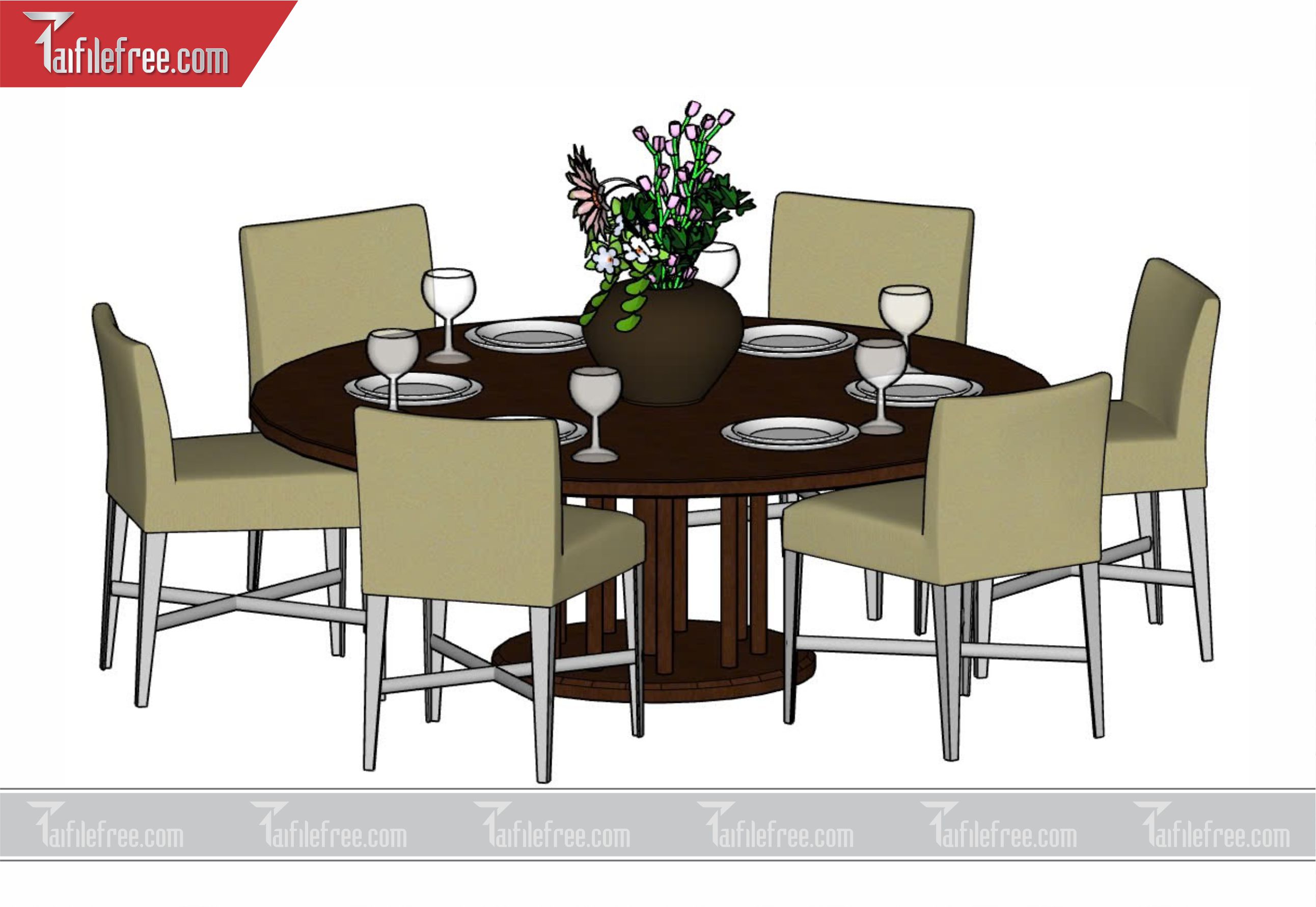File 3D Sketchup Bàn Ăn_SK46