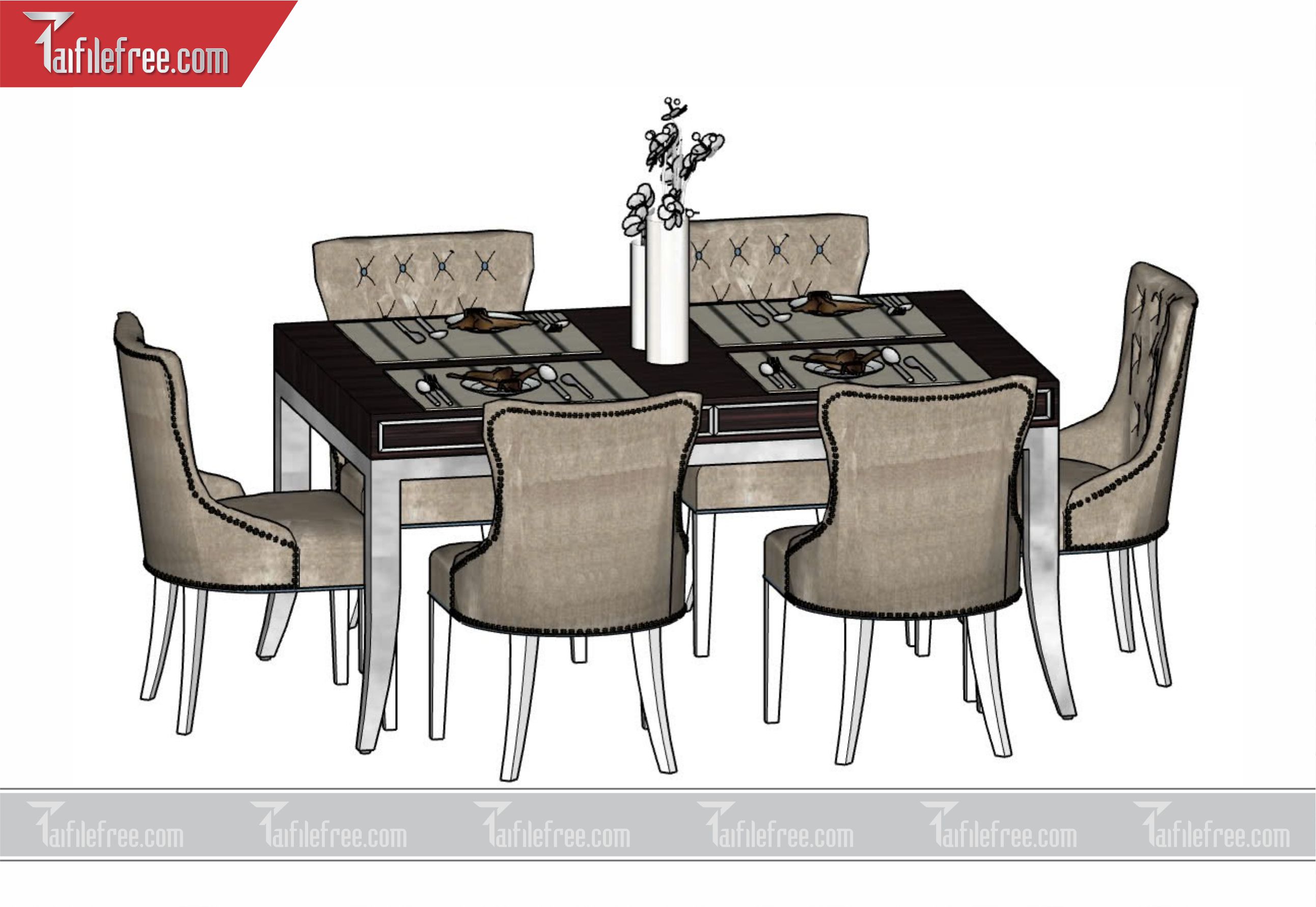 File 3D Sketchup Bàn Ăn_SK54