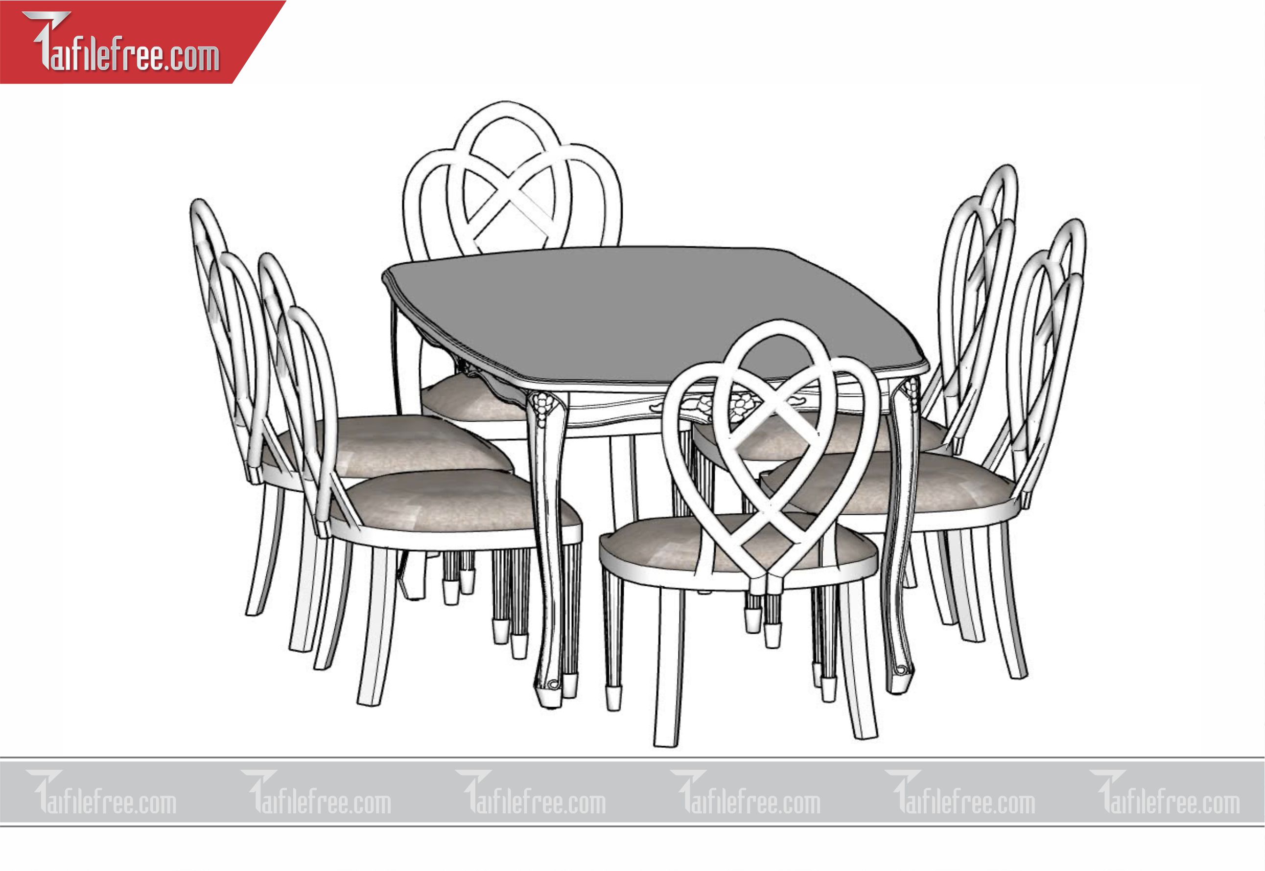 File 3D Sketchup Bàn Ăn_SK55