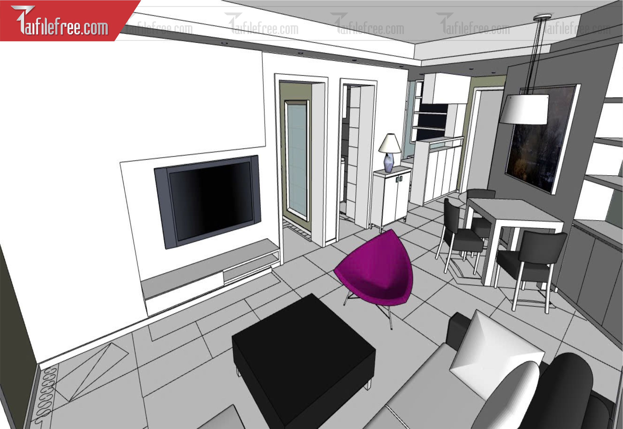 File 3D Sketchup Phòng Khách_SK555