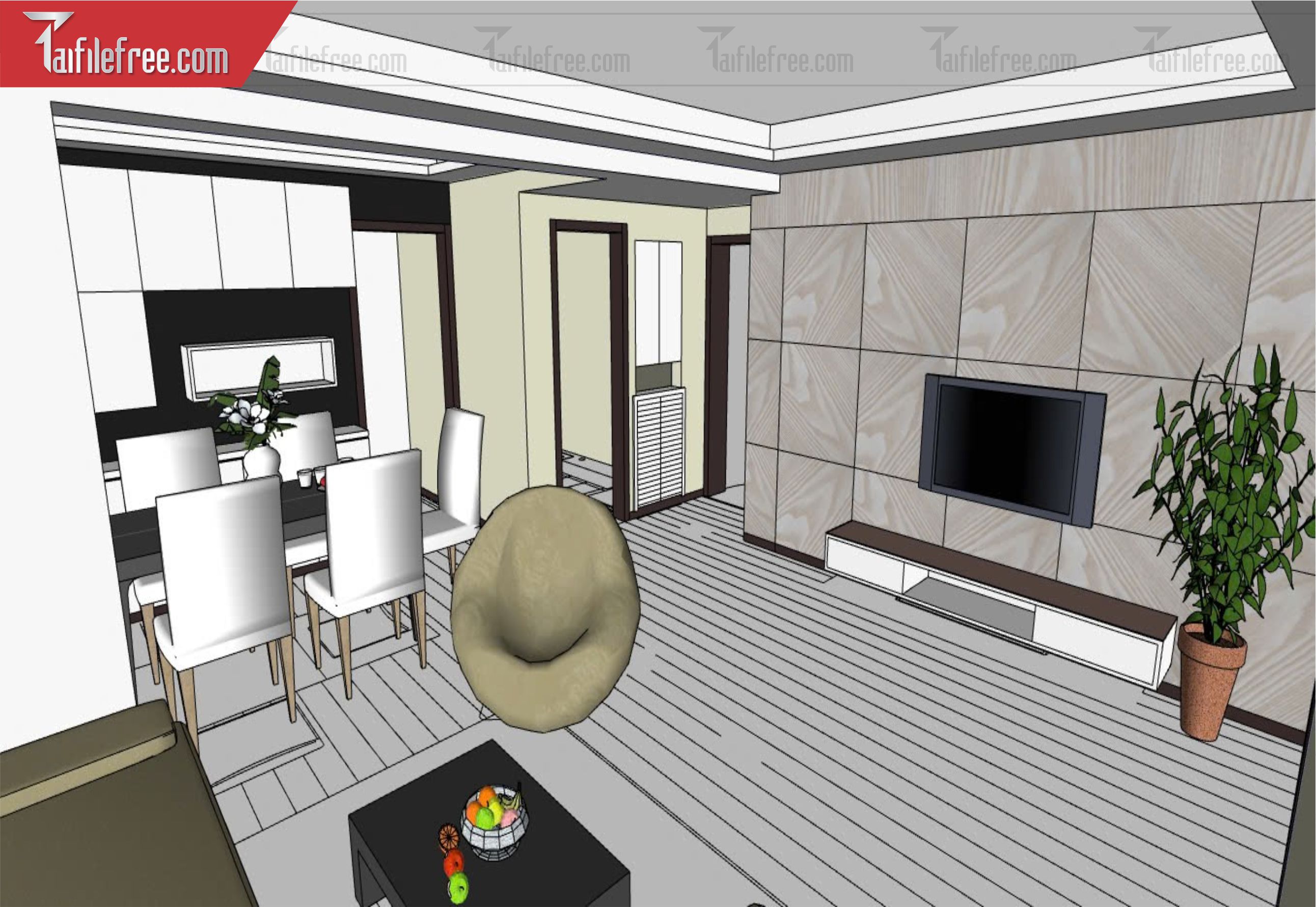 File 3D Sketchup Phòng Khách_SK558
