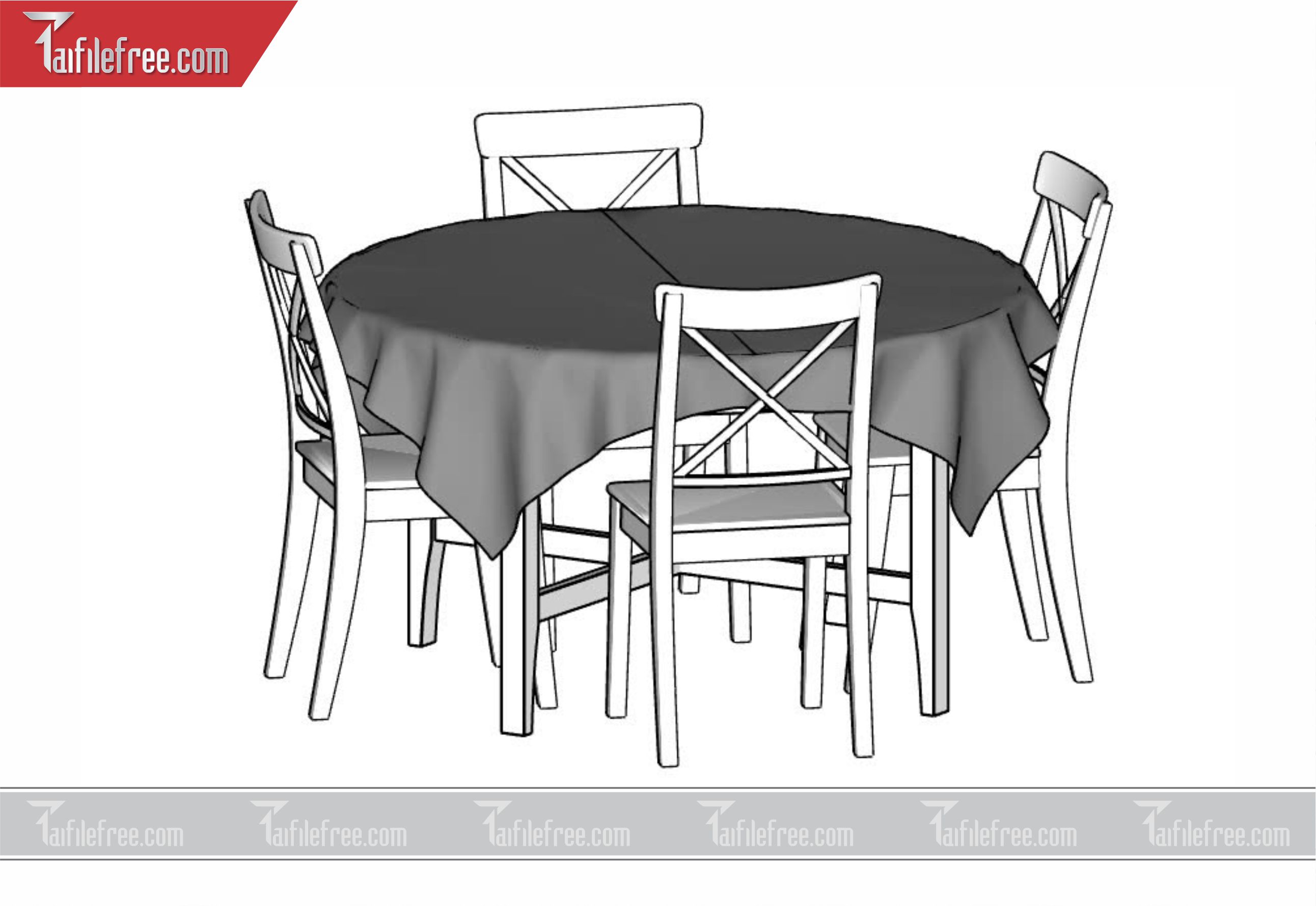 File 3D Sketchup Bàn Ăn_SK58