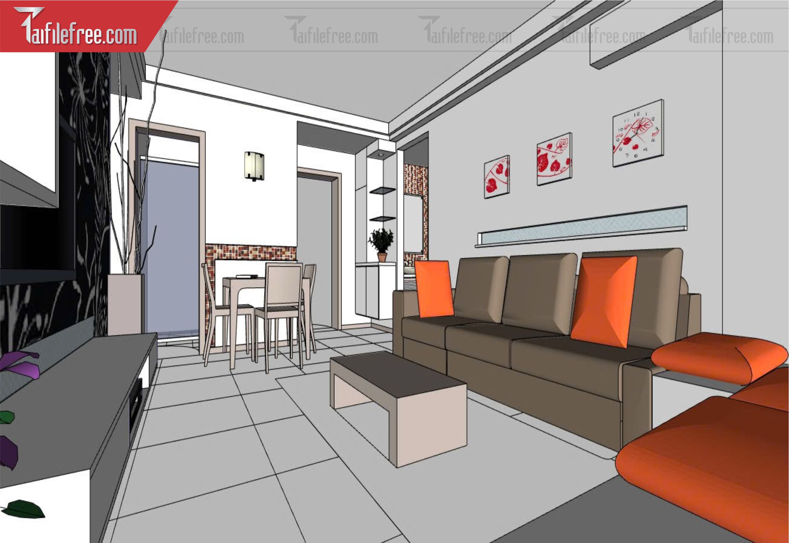 File 3D Sketchup Phòng Khách_SK586